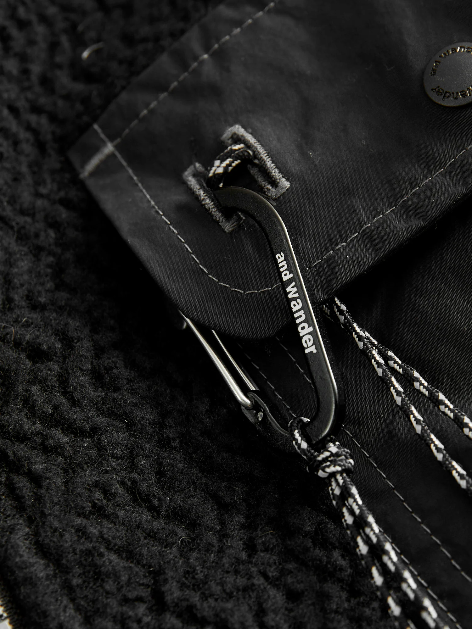 Recycled Wool Jacquard Zip Jacket in Black - Image 6