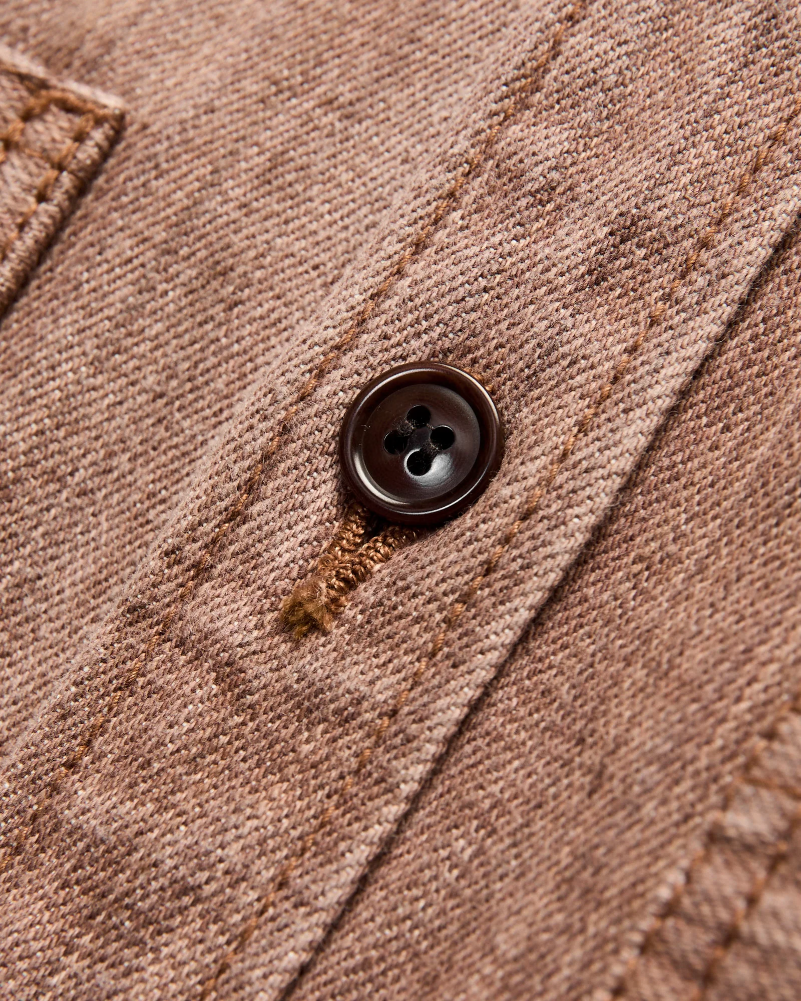"Kaki-Kyoku" Heavyweight Denim Work Shirt in Red Persimmon - Image 4