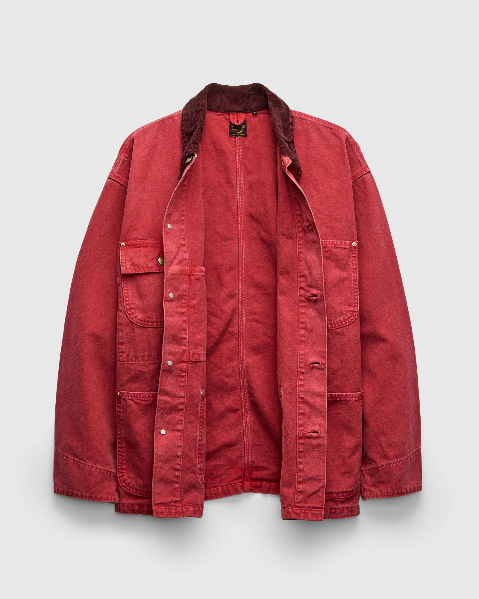Relaxed Fit Canvas Coverall in Red - Image 3