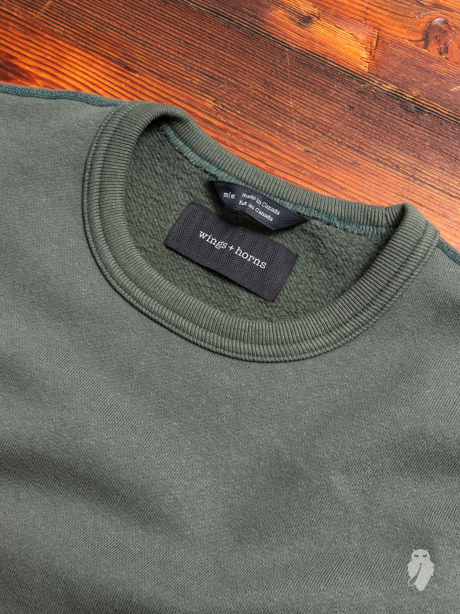 Relaxed Fleece Crewneck Sweater in Pine - Image 3