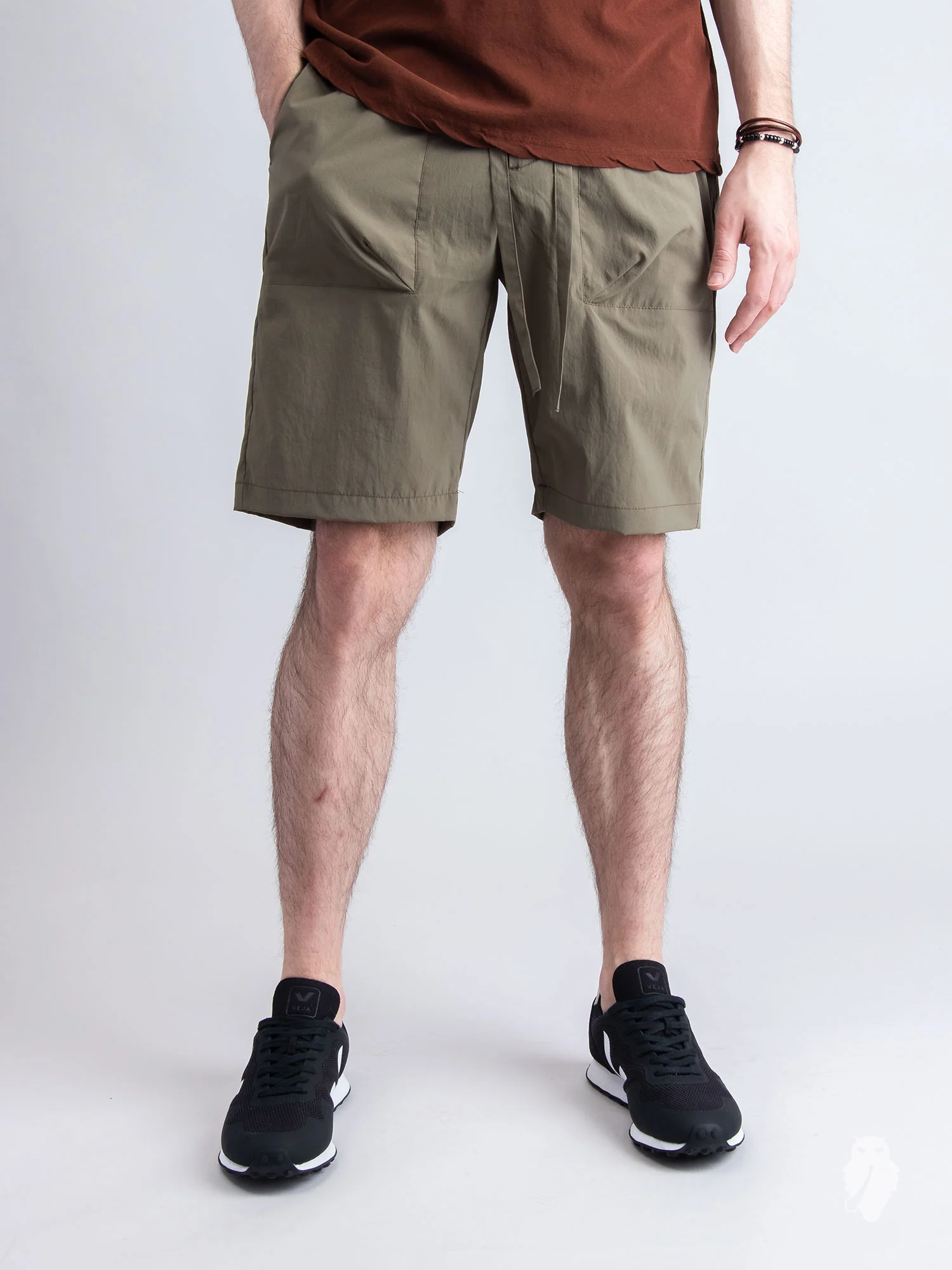 Relaxed Shorts in Olive - Image 2