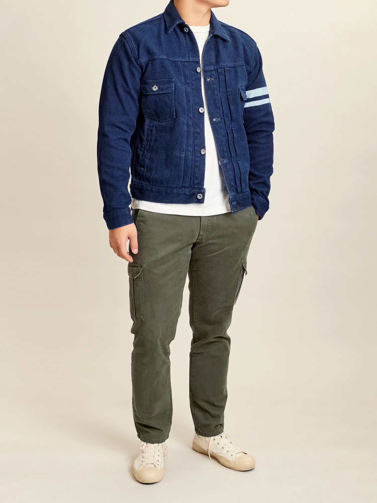 Relaxed Taper Cargo Chino in Olive Drab - Image 12