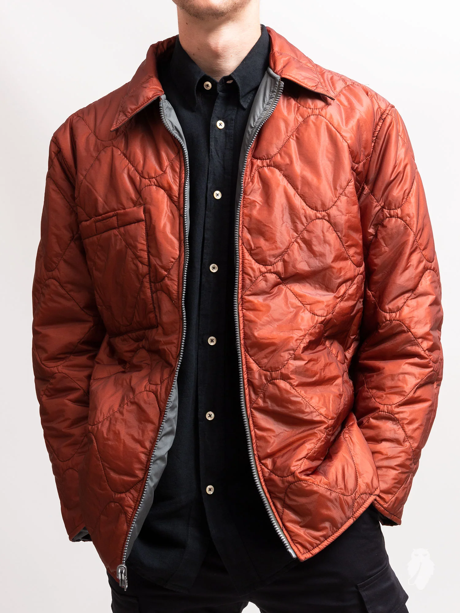 Reversible Blouson in Olive Soft Nylon - Image 5