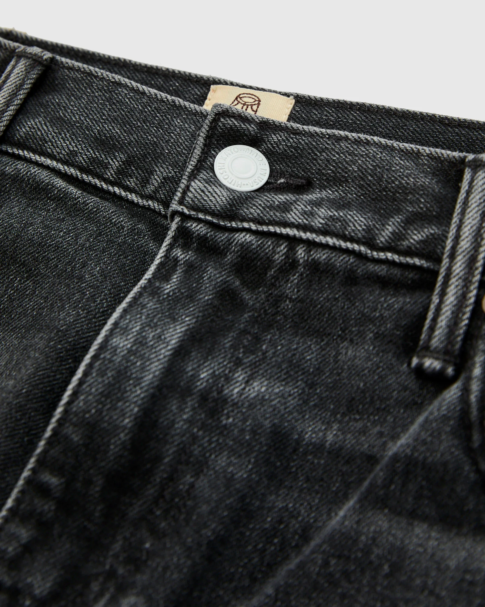 "Rick" 14oz Washed Black Stretch Selvedge Denim - Barrel Wide Straight - Image 6