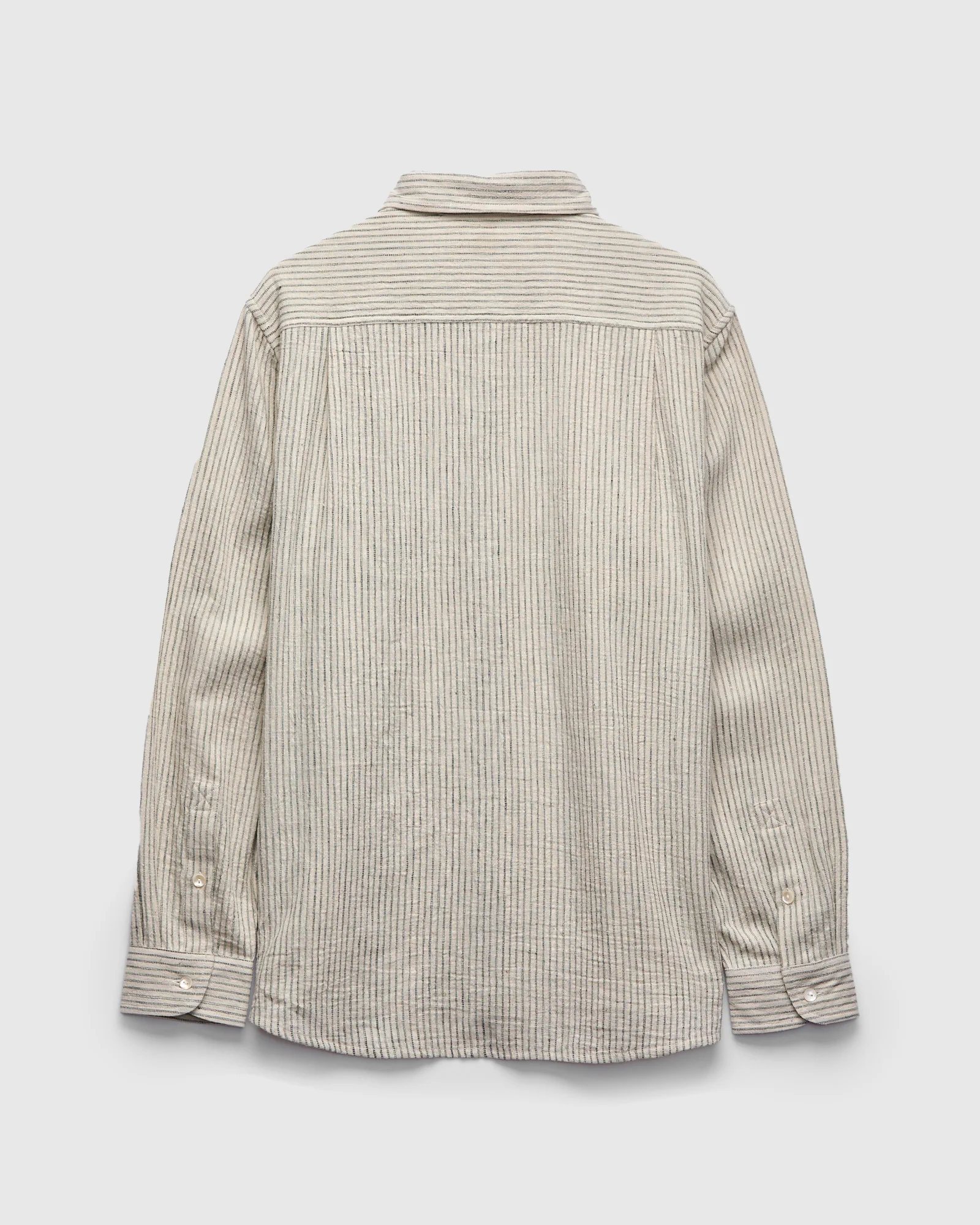 Rios Workshirt in Natural/Midnight Teal Ticking Stripe - Image 3