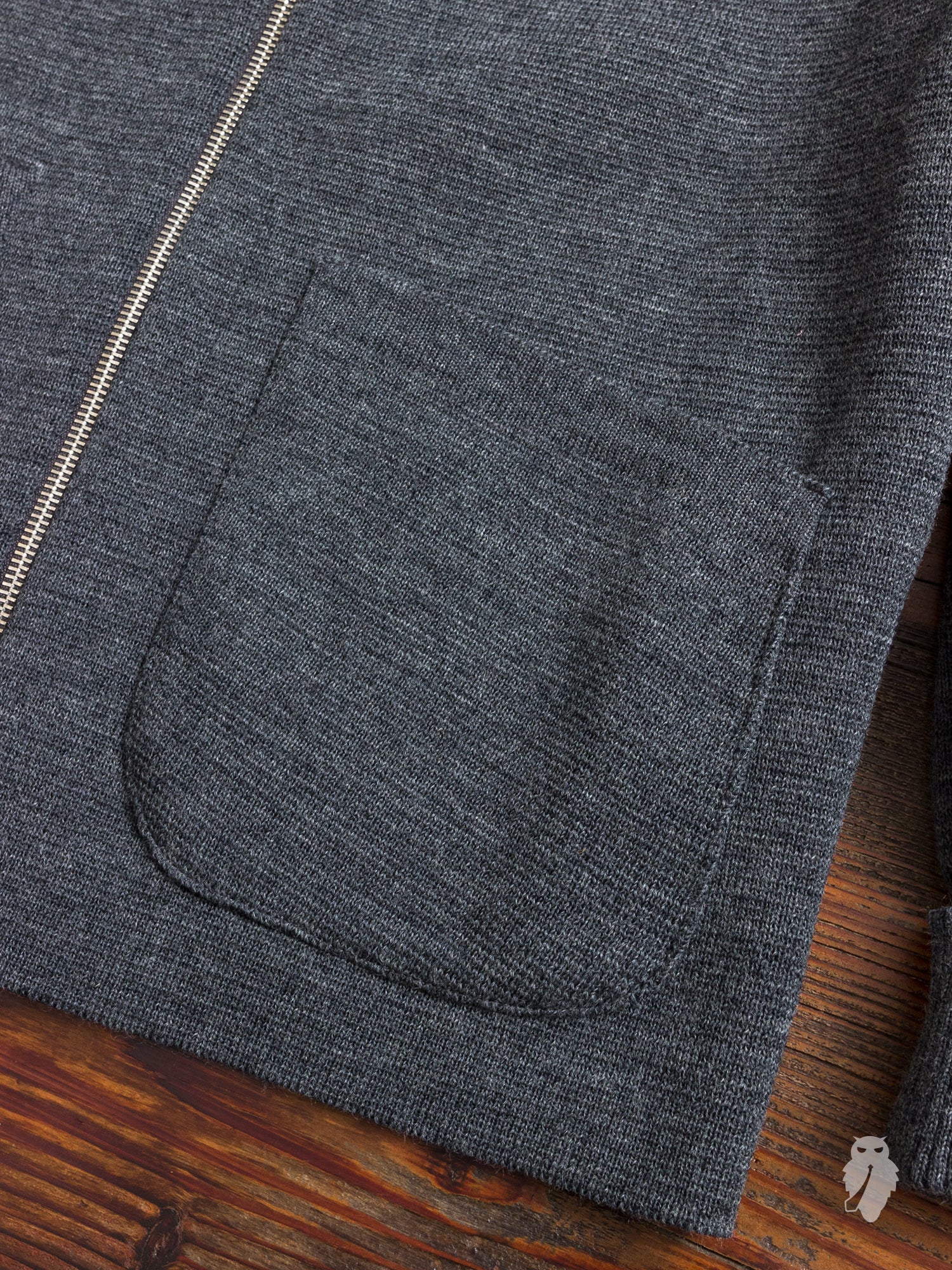 "Roscoff" Shawl Zip Sweater in Grey - Image 7