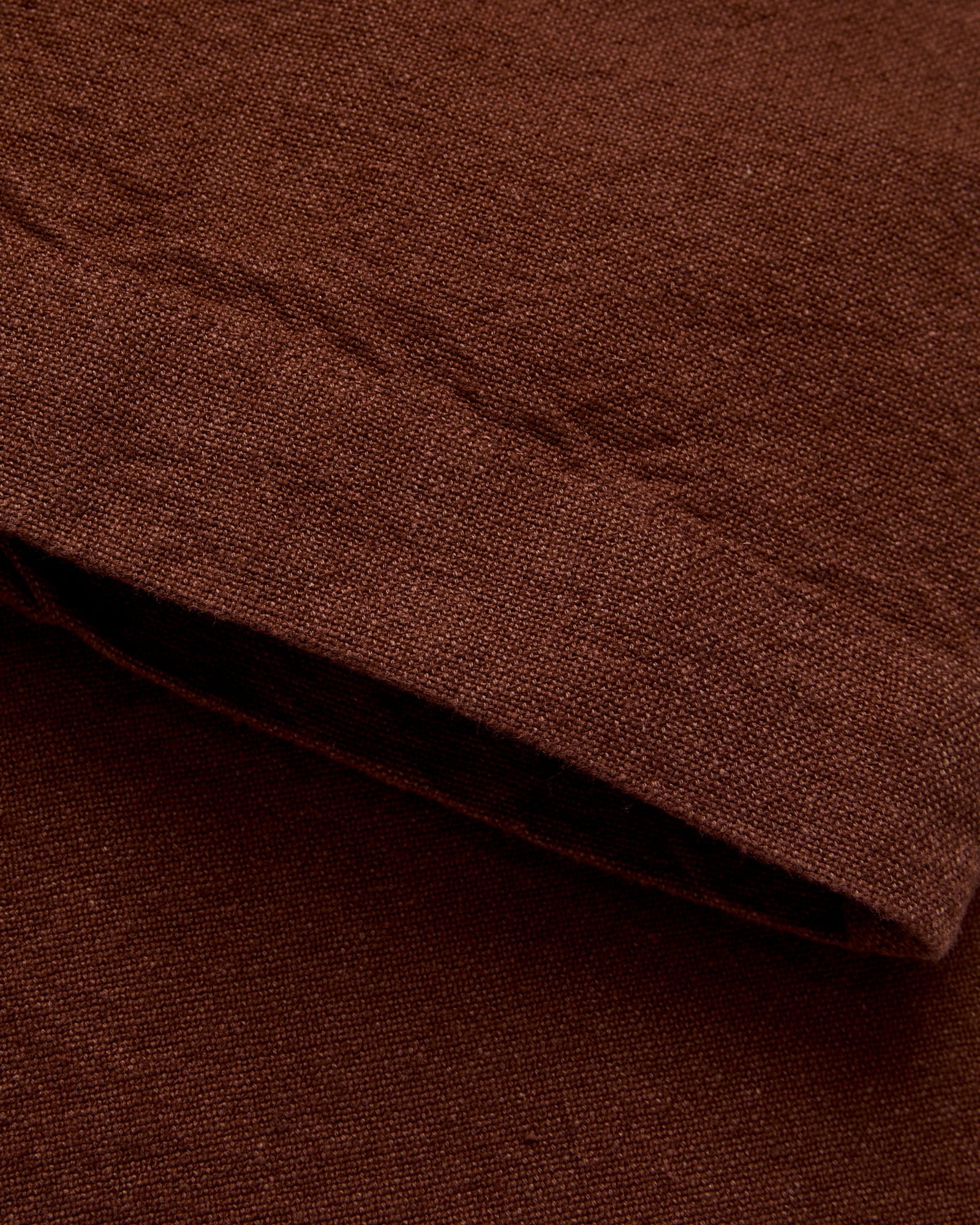 Rustic Plainweave Flat Front Chino in Chocolate Brown - Image 9