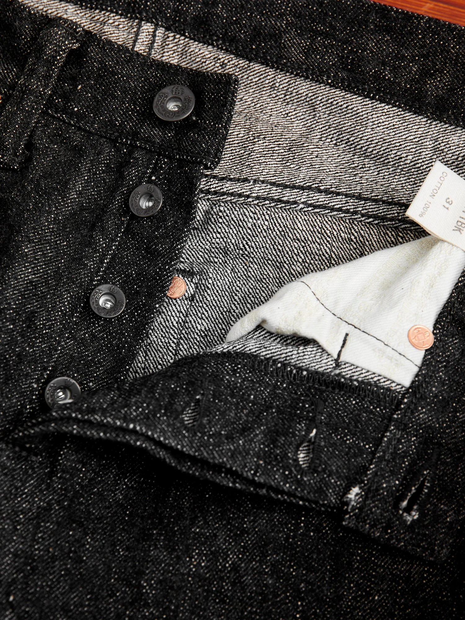 S211BK "Koku Benkei" 17oz Black Selvedge Denim - Relaxed Tapered Fit - Image 8