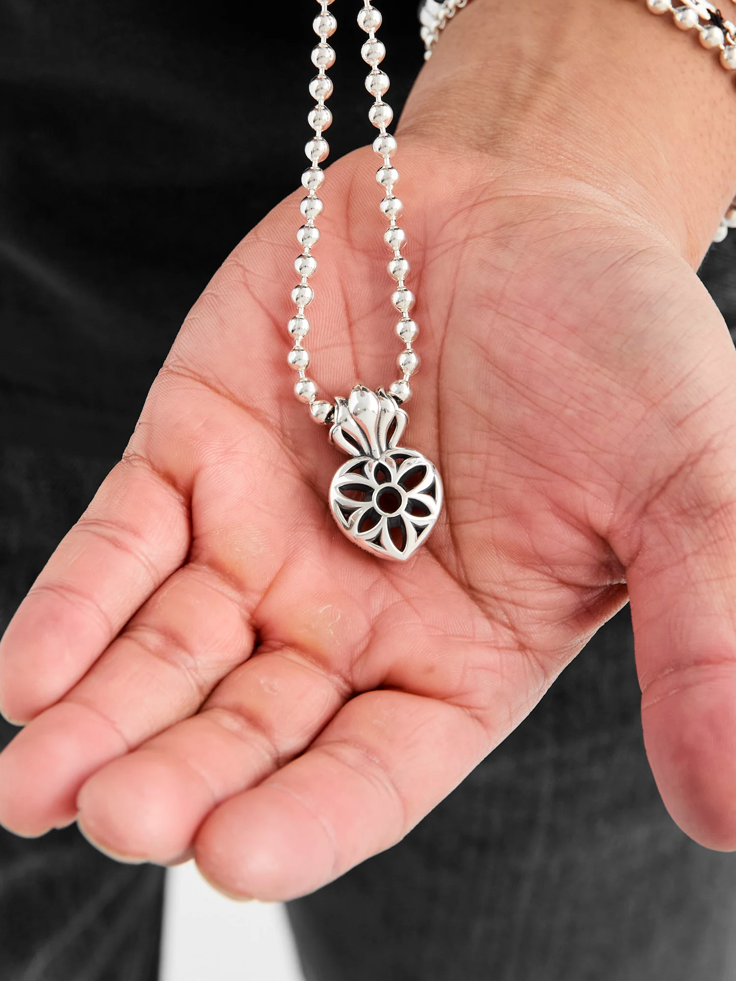 Sacred Rosette Pendant in Sterling Silver - Image 2