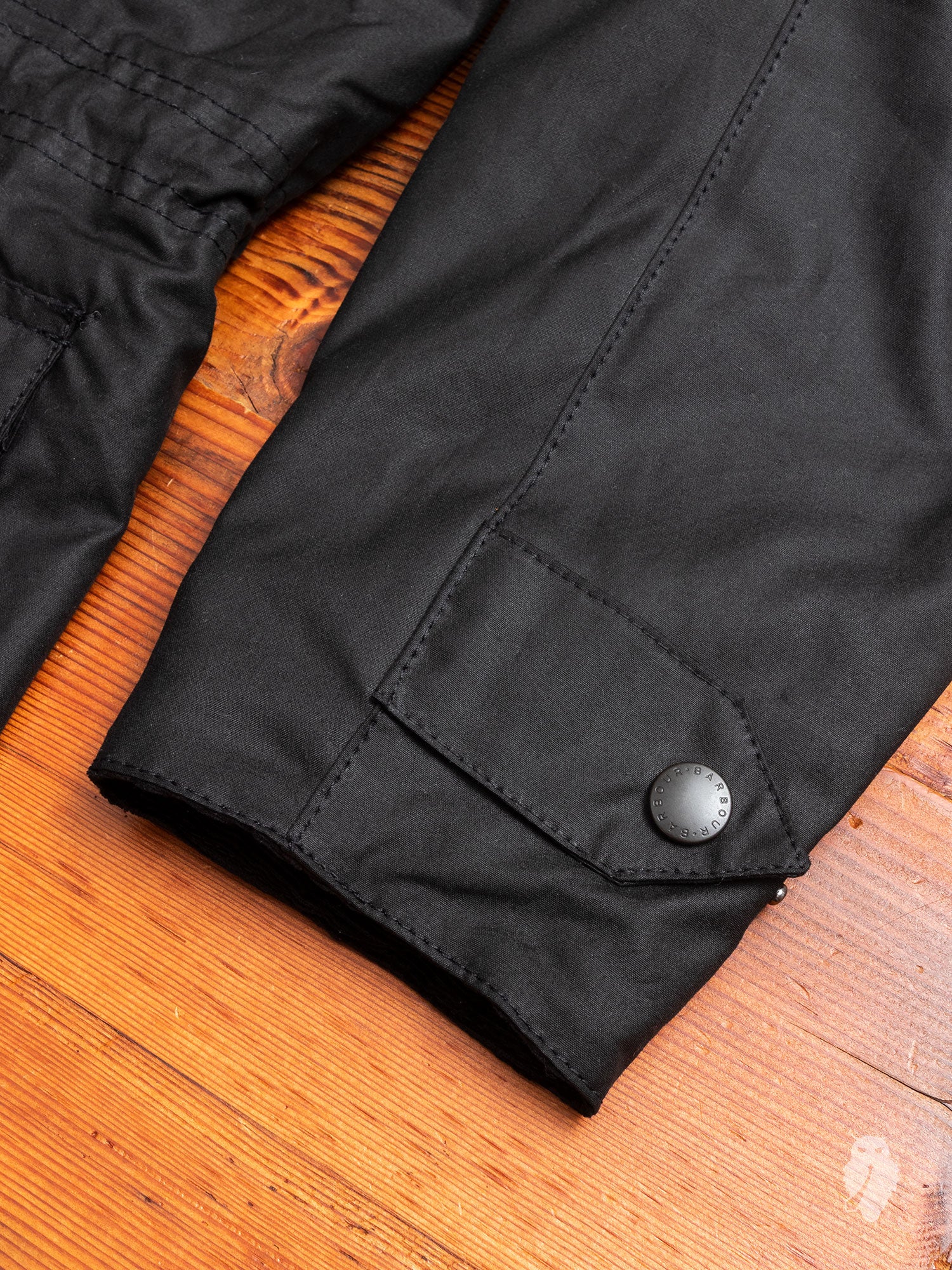 "Sapper" Wax Jacket in Black - Image 8