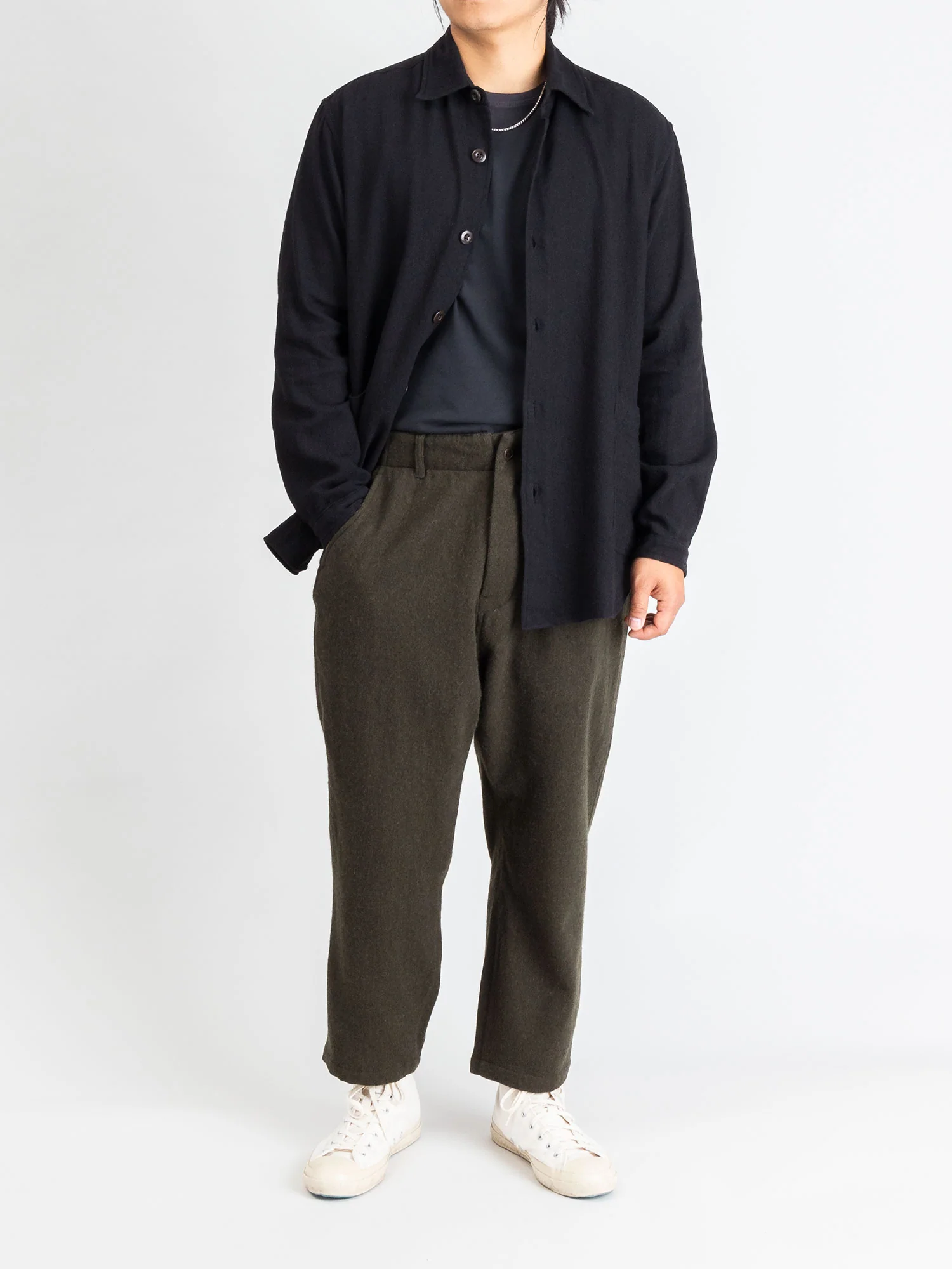 Wool Sarouel Pants in Khaki - Image 10