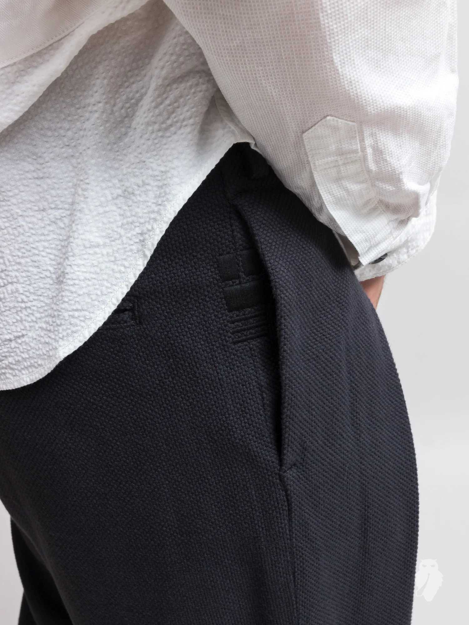 Sashiko Hakama Pants in Matte Black - Image 5