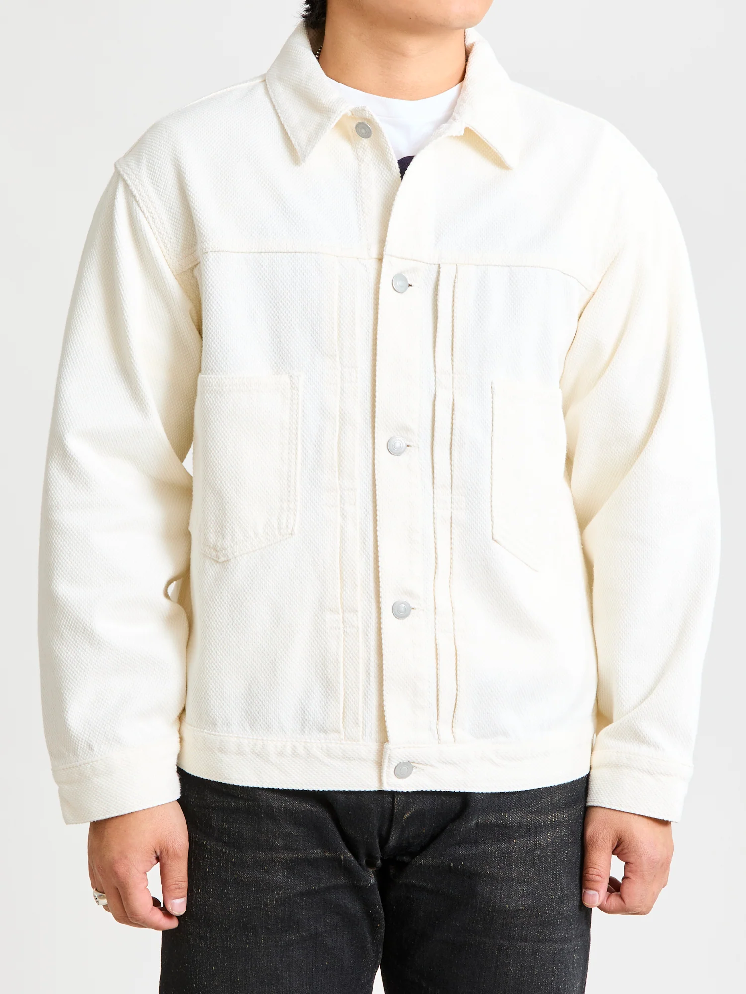 Sashiko Trucker Jacket in Natural - Image 2