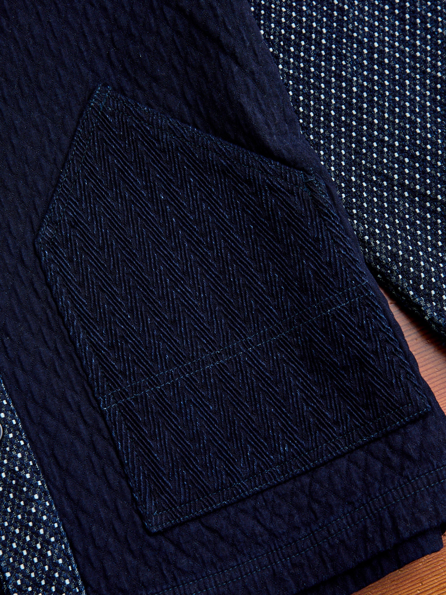 Sashiko Cardigan in Indigo Rinse - Image 4