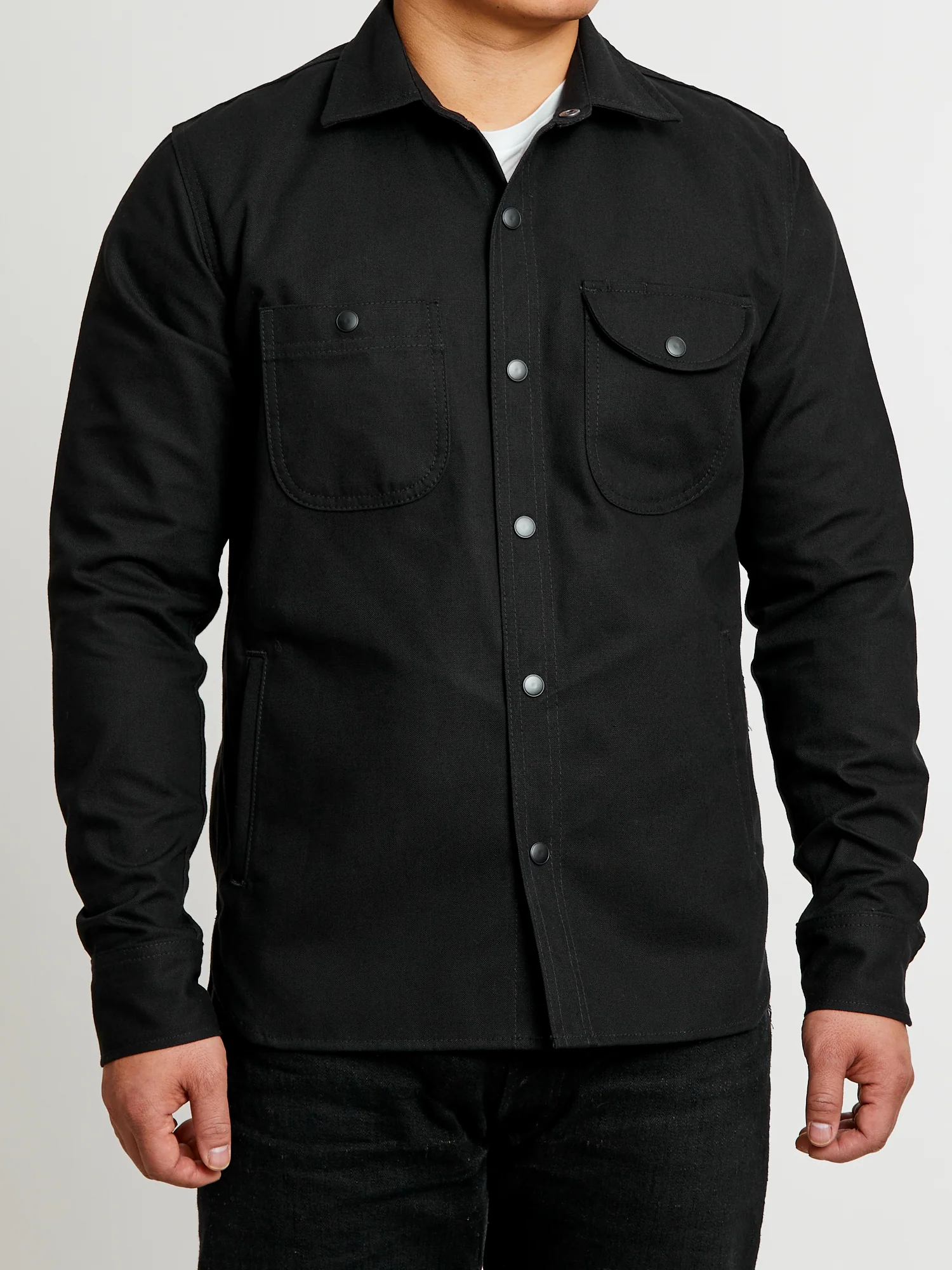 Service Shirt in Black Selvedge Canvas - Image 2