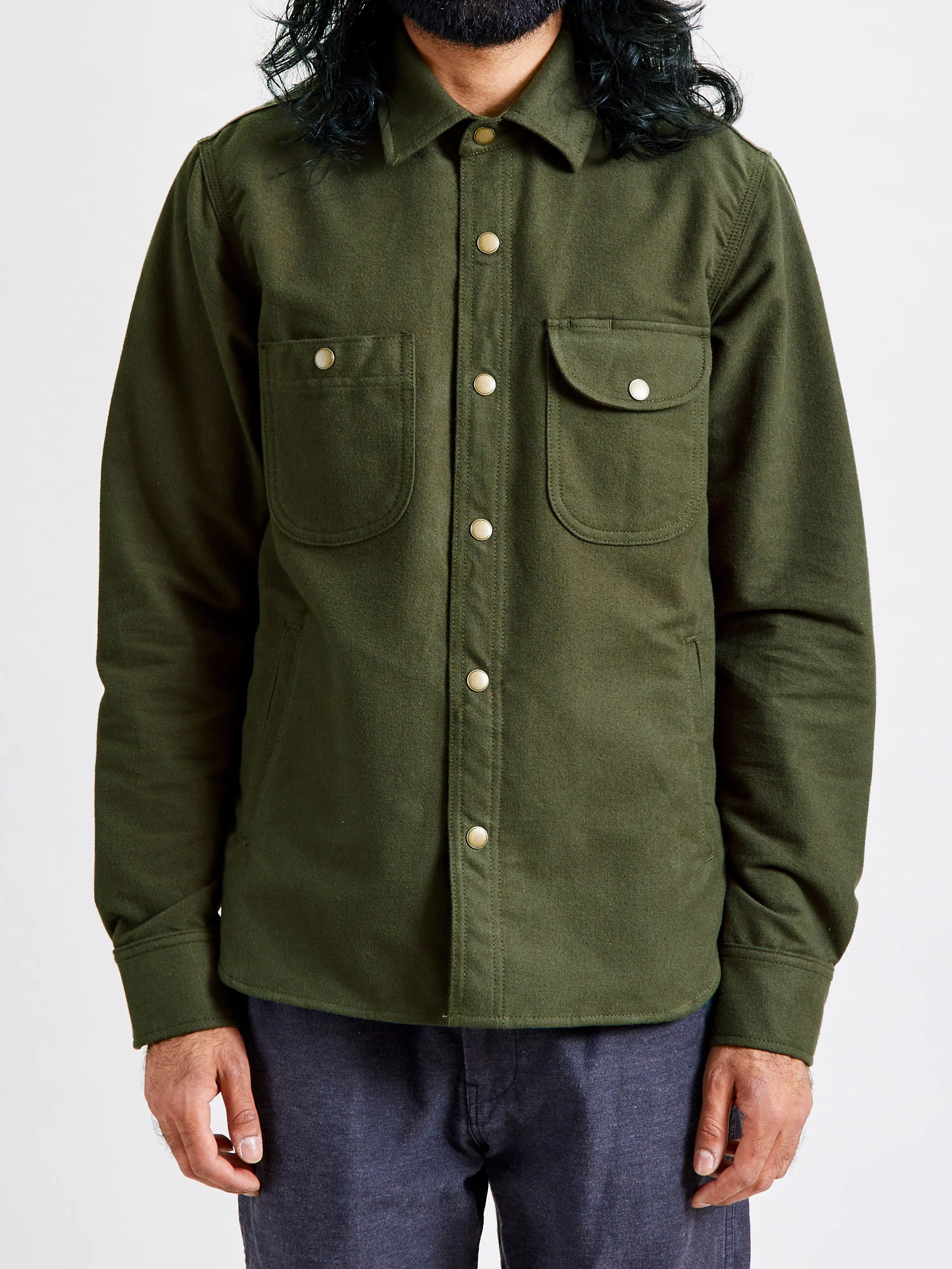 Service Shirt in Olive Flannel - Image 2