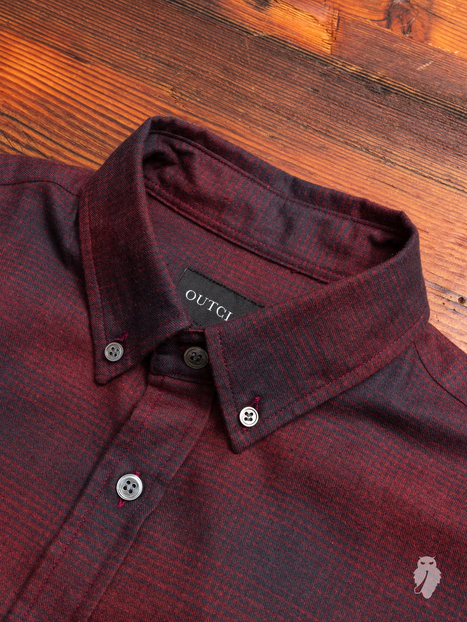 Shadow Plaid Flannel Button-Down Shirt in Red - Image 3