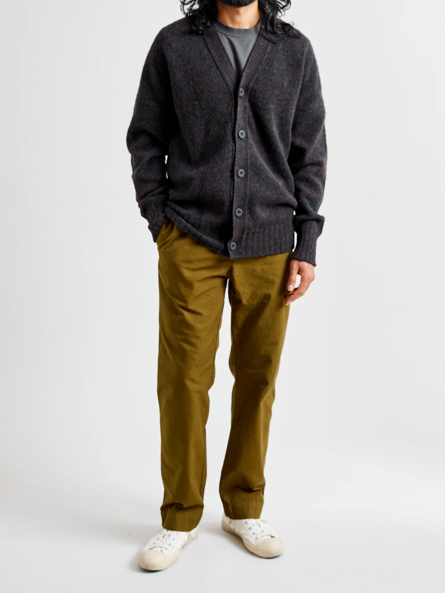 "Shaggy Bear" Wool Cardigan in Wolf - Image 8