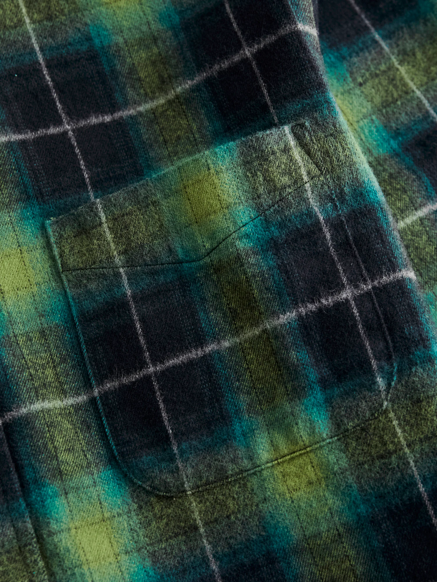 Shaggy Check Button-Down Shirt in Green - Image 4