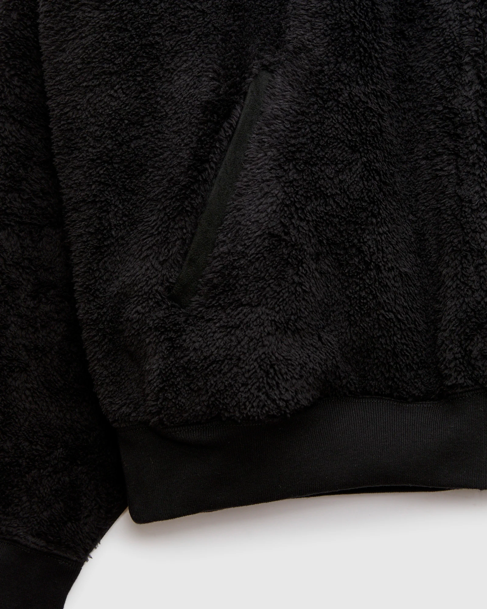 Shaggy Fleece Zip Jacket in Black - Image 7