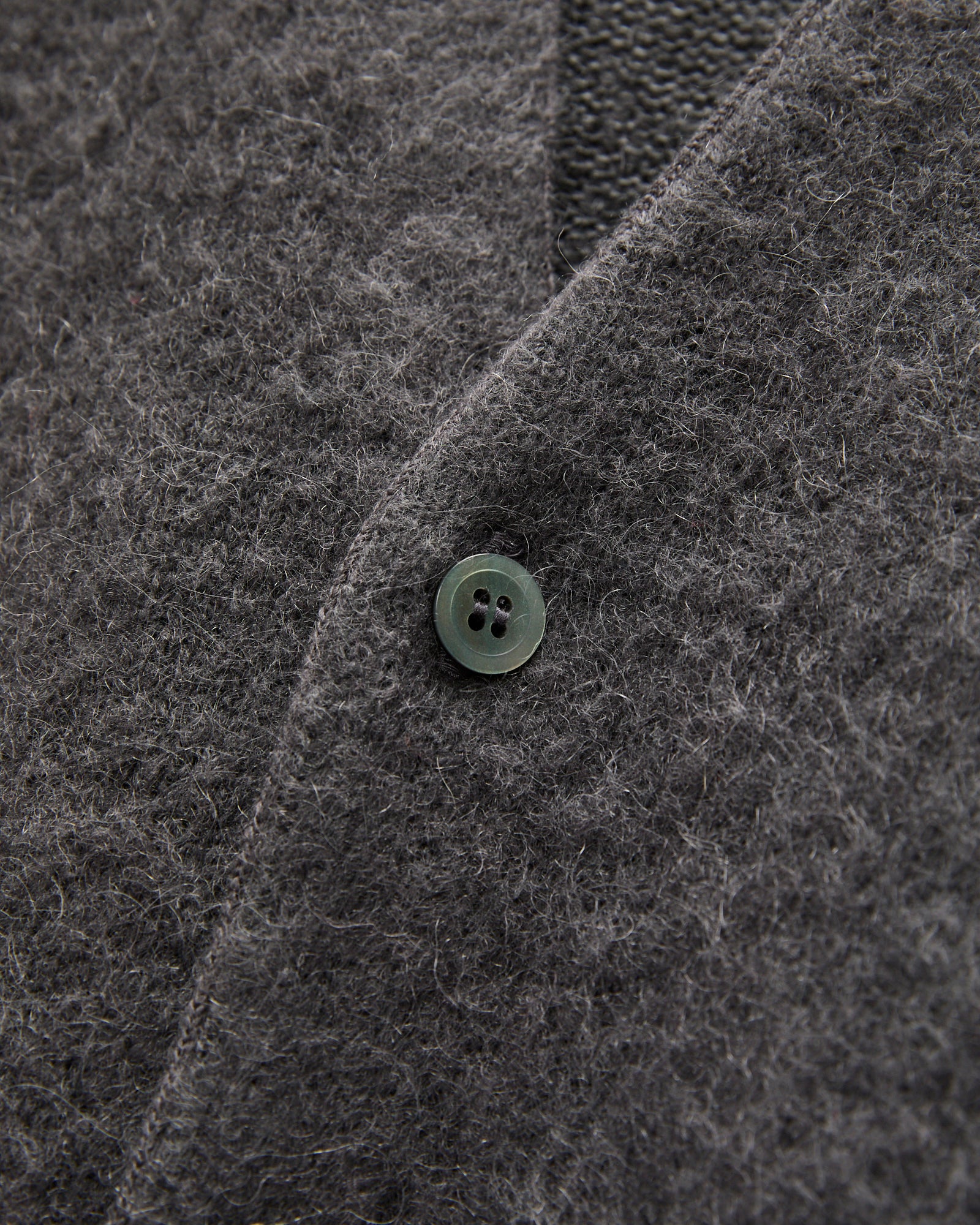 Shaggy Mohair Cardigan in Charcoal - Image 4