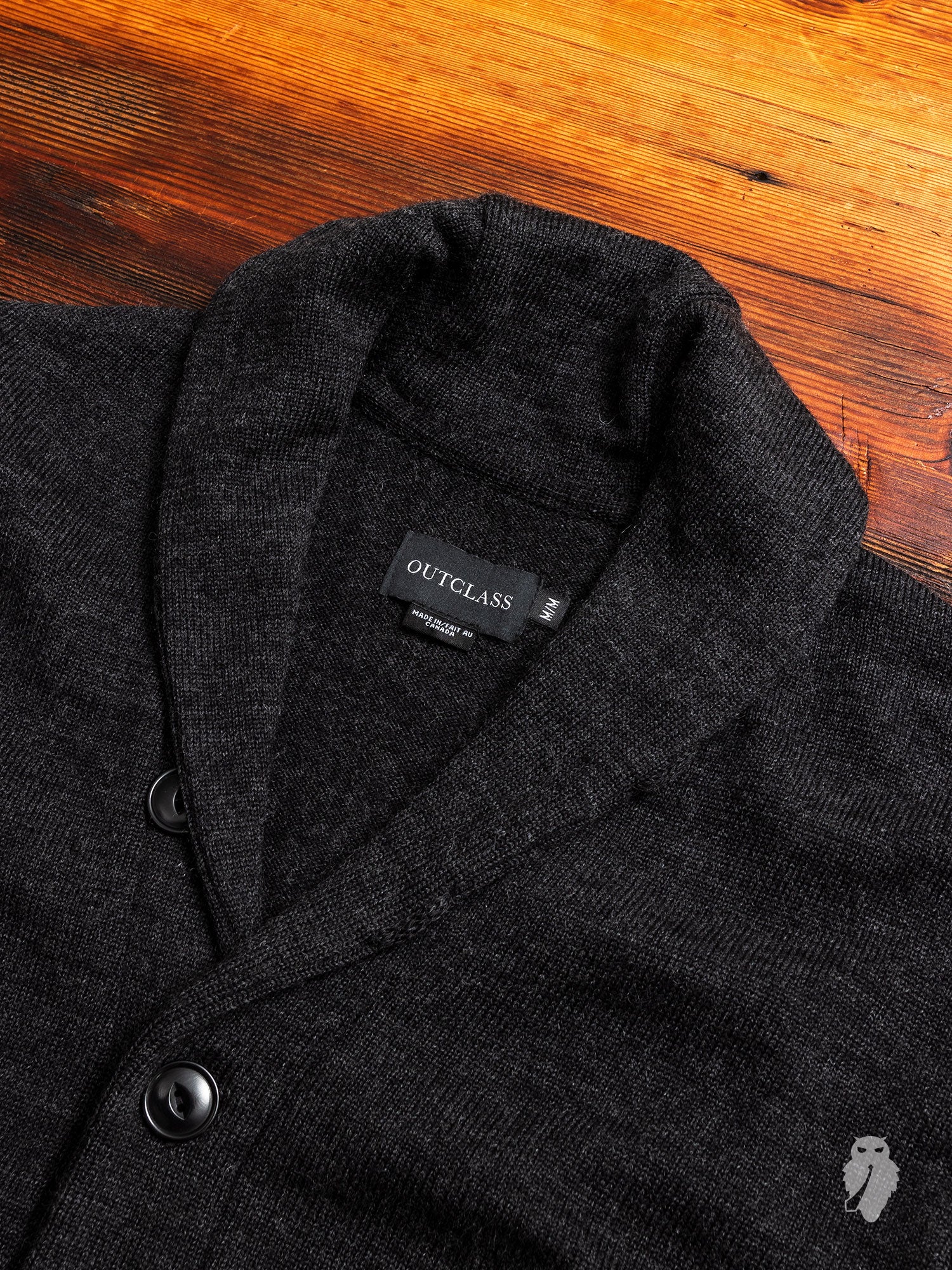 Shawl Collar Cardigan in Charcoal - Image 2