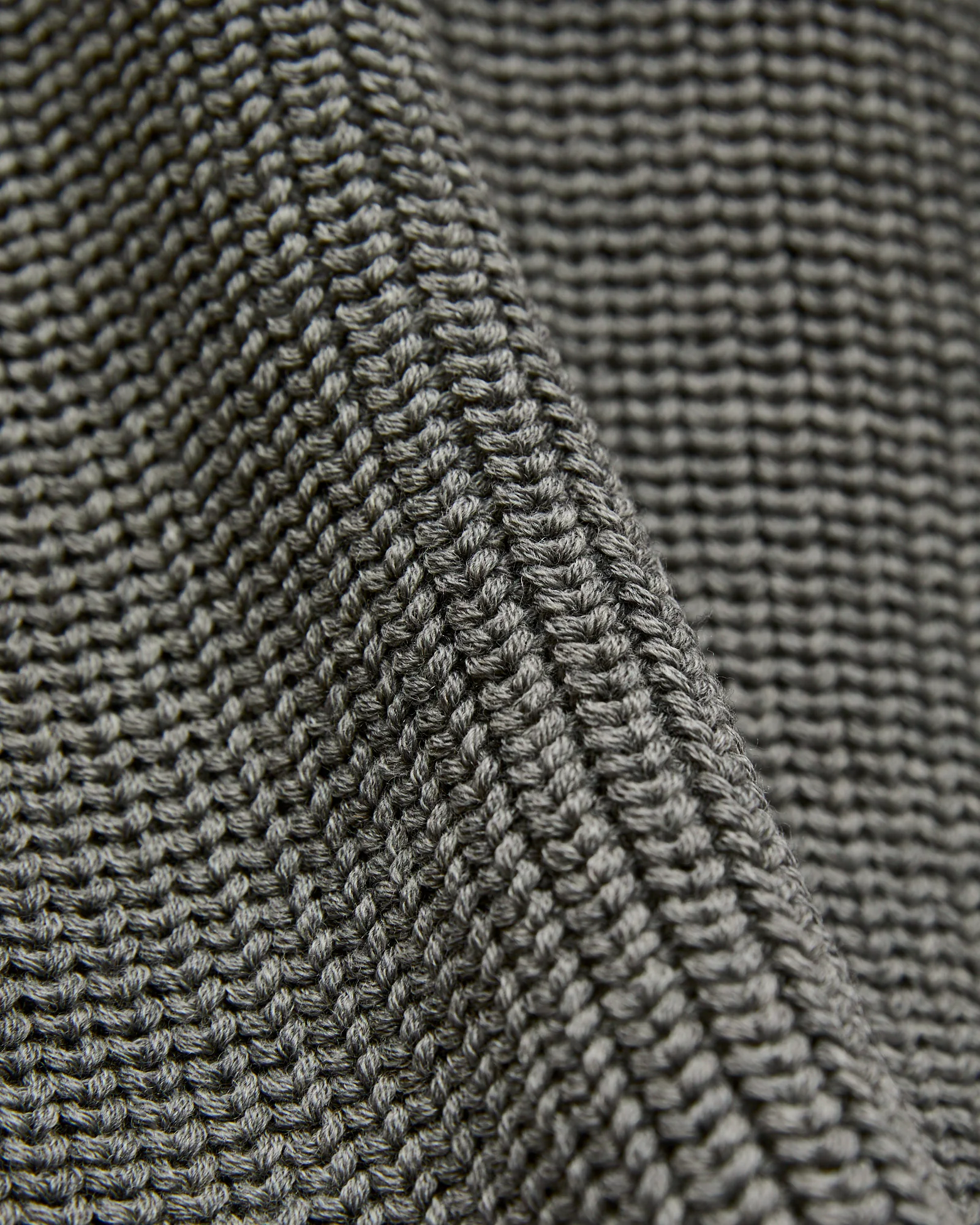 Signature Knit Wool Crewneck in Melange Grey - Image 2