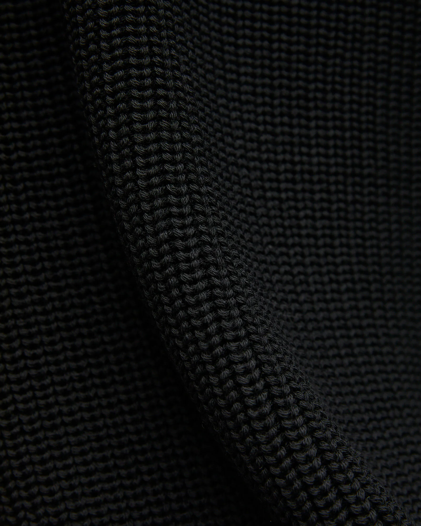Signature Knit Wool Crewneck in Black - Image 2