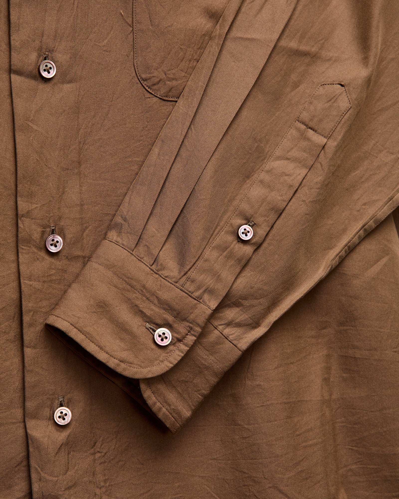 Silk Regular Collared Shirt in Brown - Image 6