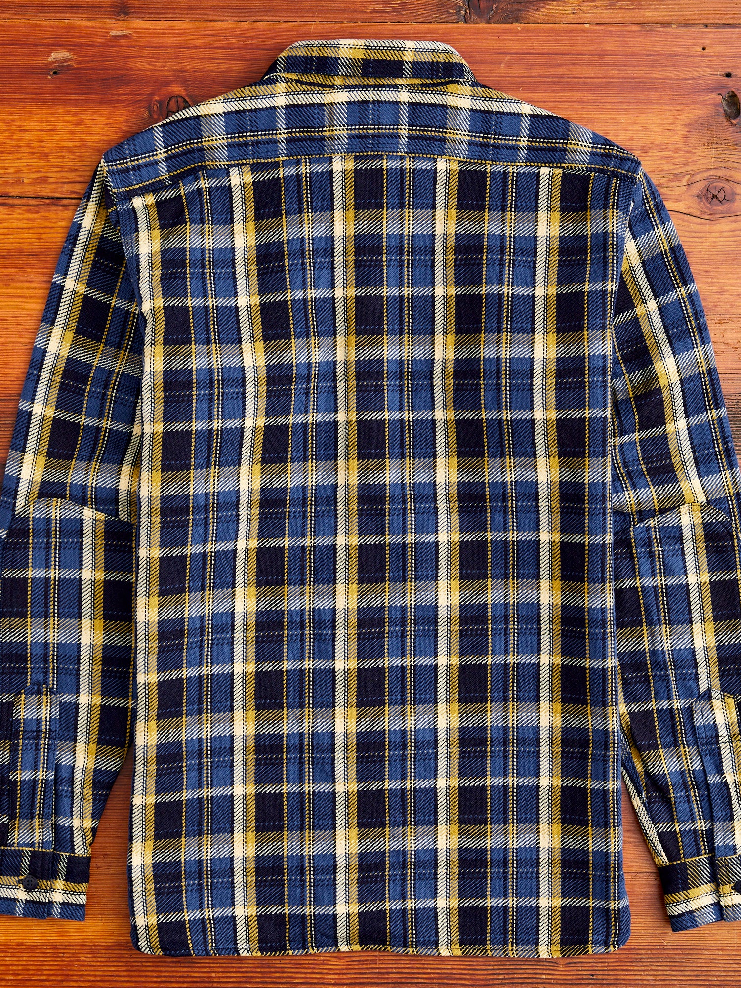 SIN23-01W Rope Dyed Flannel Shirt in Blue - Image 11