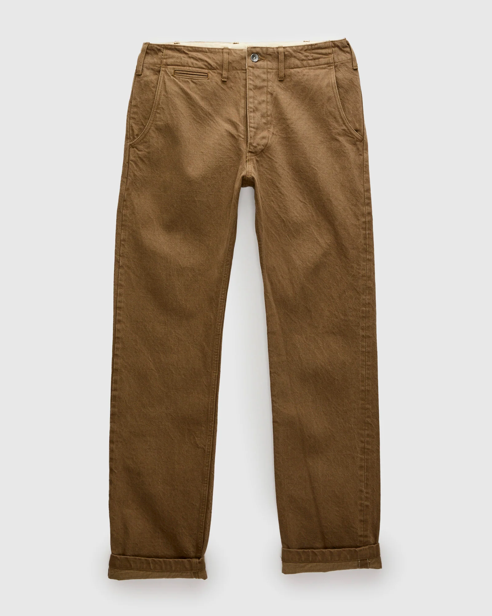 SJ42CP 15oz Selvedge Heavy Chinos in Khaki - Image 2
