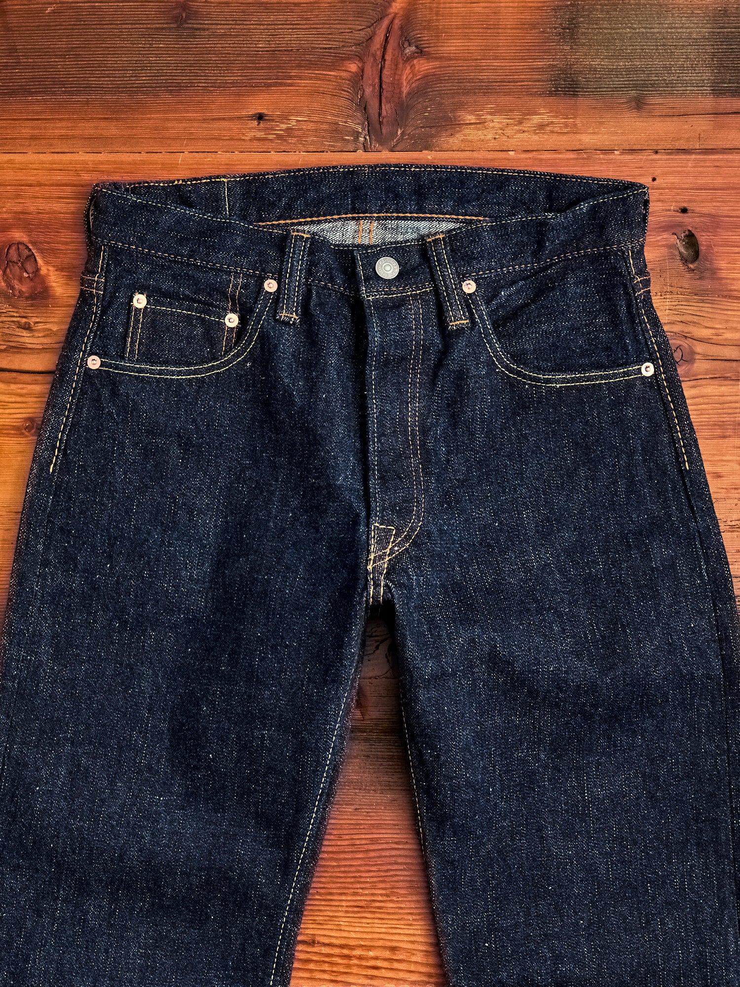 SLB-003 16.5oz Rinsed Selvedge Denim - Regular Straight Fit - Image 6
