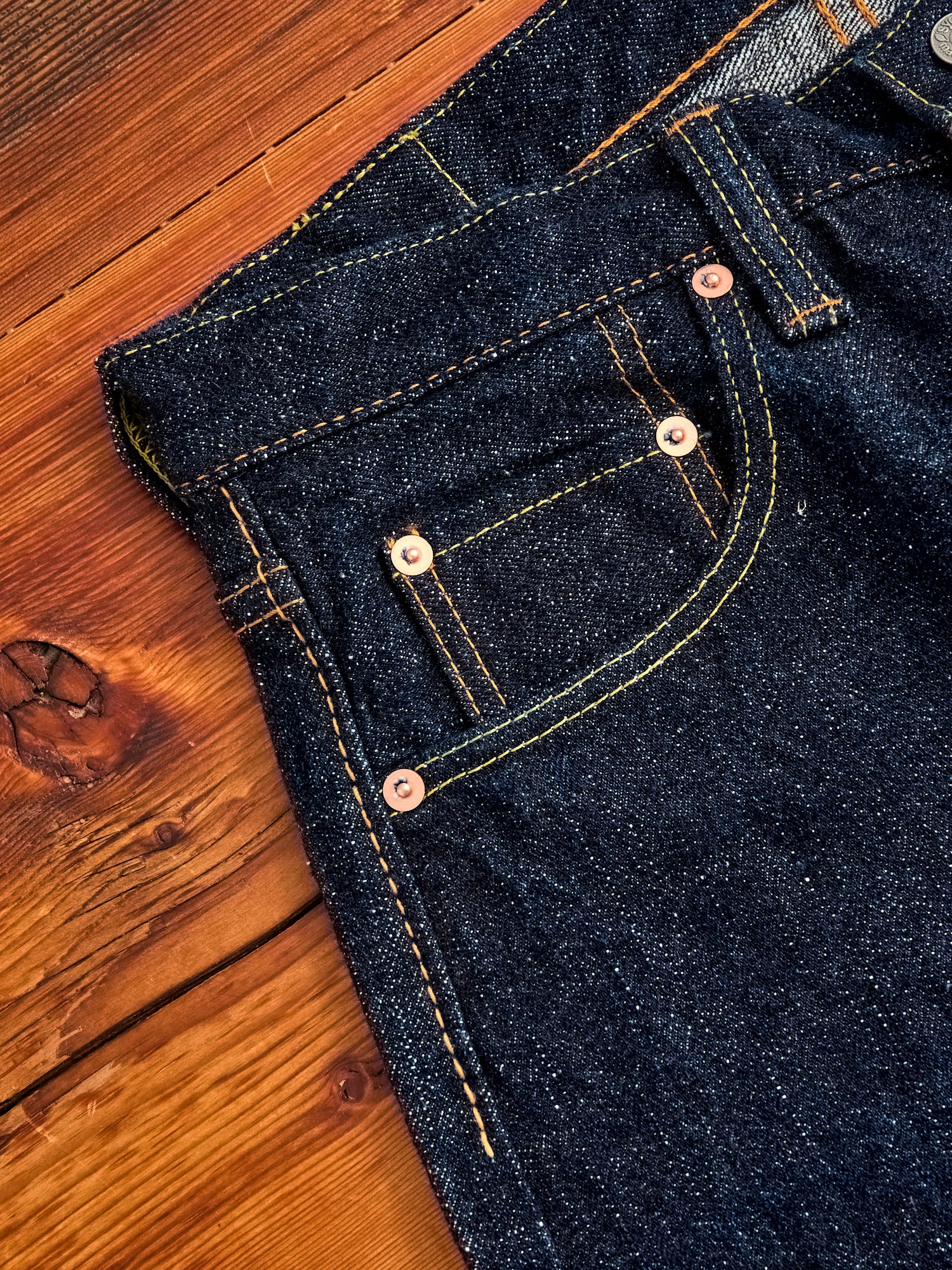 SLB-003 16.5oz Rinsed Selvedge Denim - Regular Straight Fit - Image 7