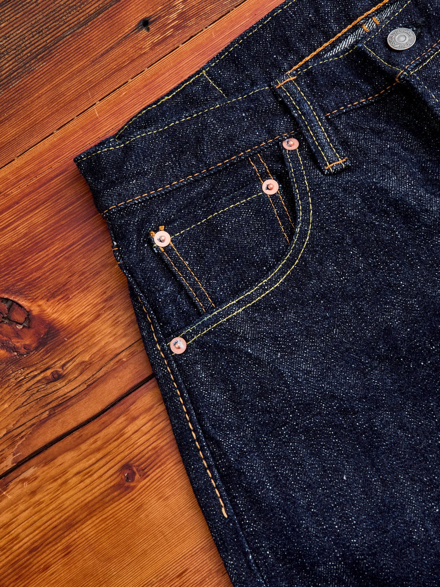 SLB-005 16.5oz Rinsed Selvedge Denim - Slim Straight Fit - Image 7