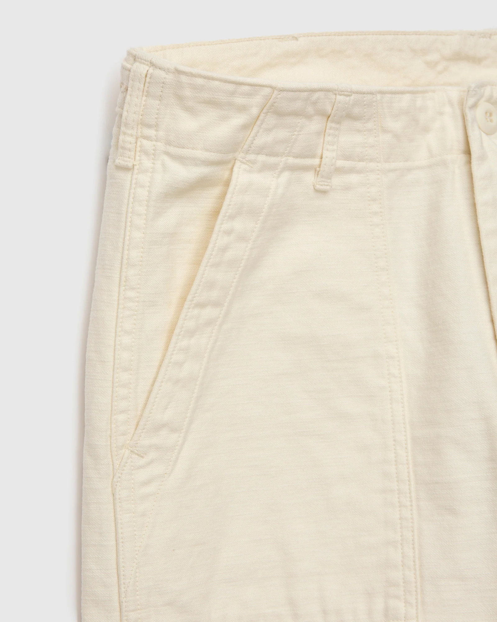 Slim Fatigue Pants in Ecru - Image 6