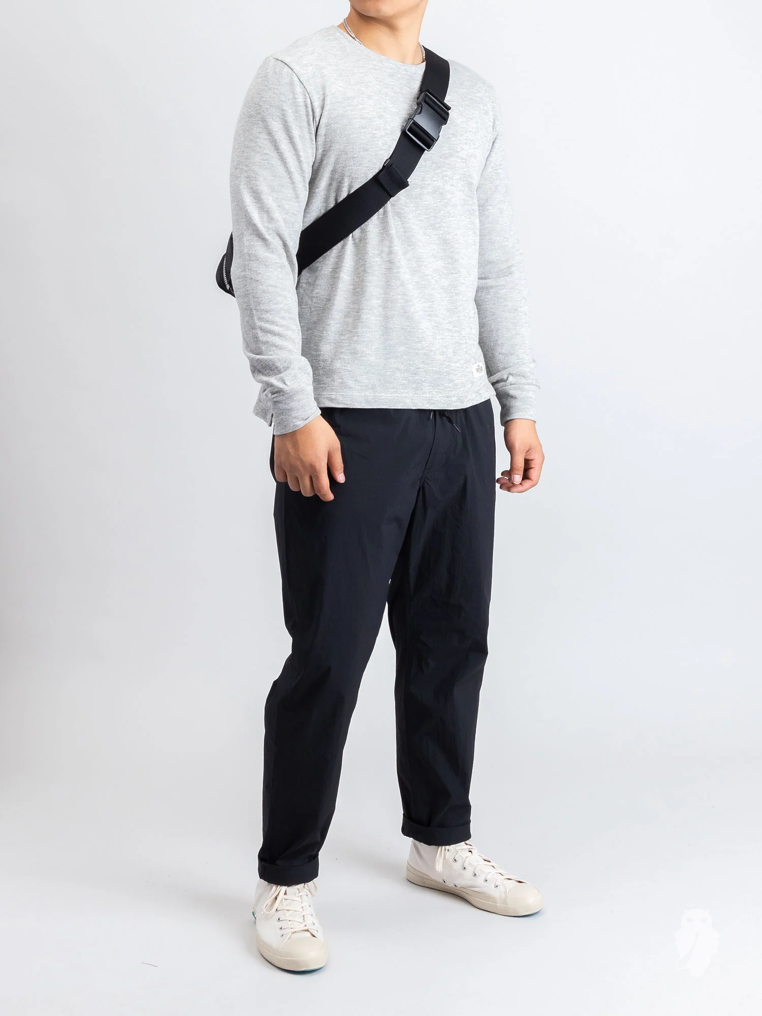 Slub Long Sleeve T-Shirt in Heather Grey - Image 8