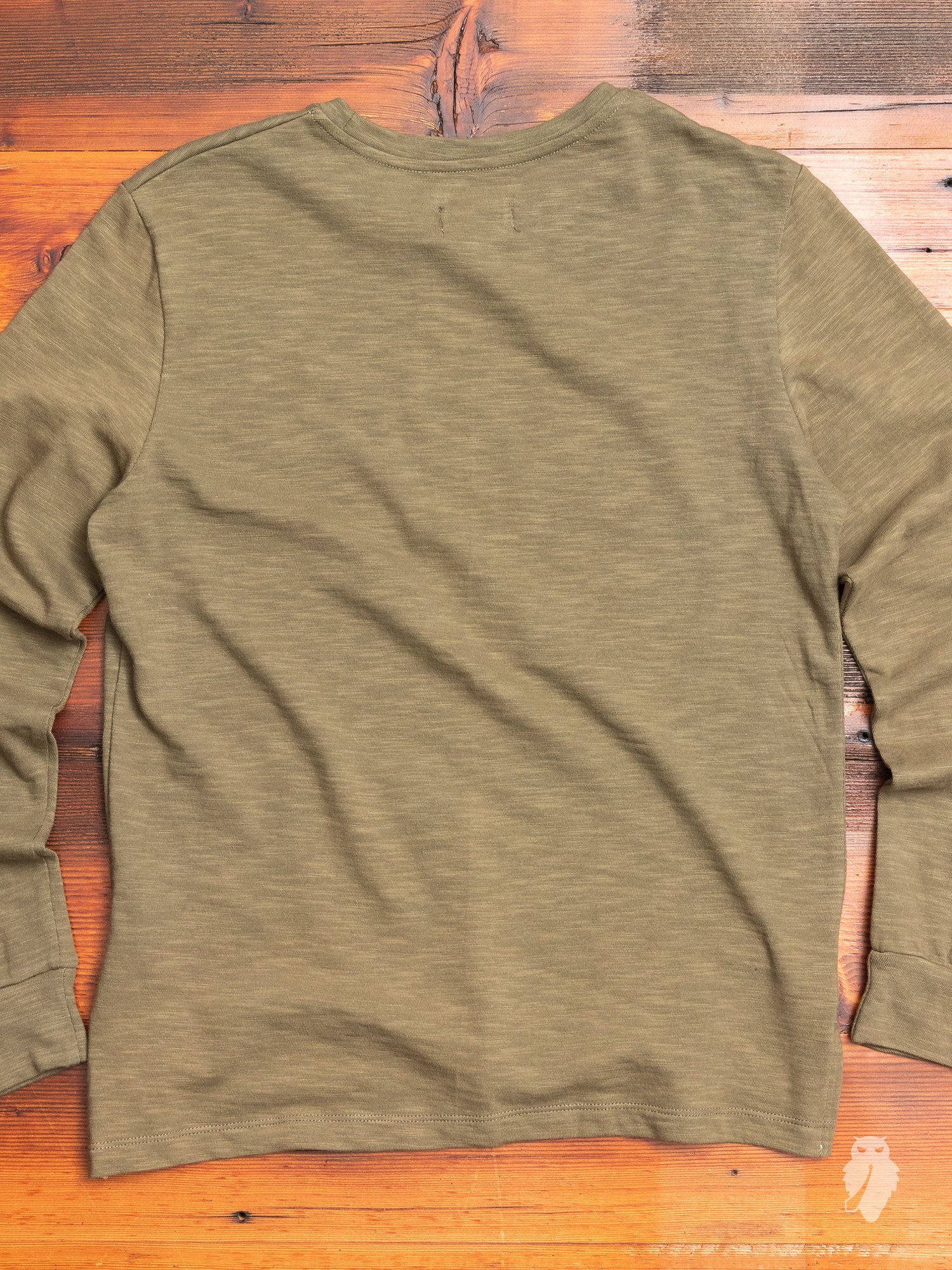 Slub Long Sleeve T-Shirt in Olive - Image 6