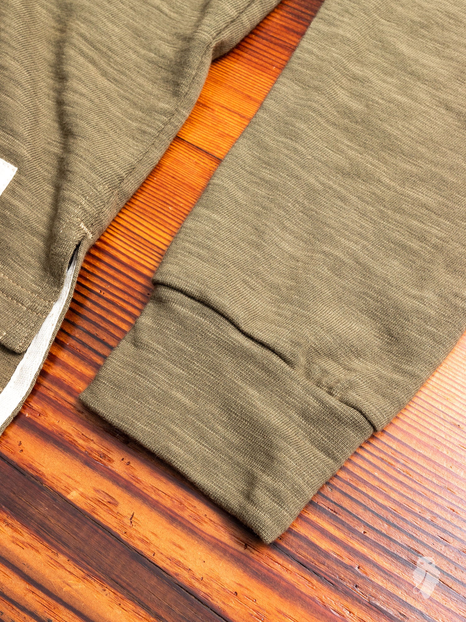 Slub Long Sleeve T-Shirt in Olive F18 - Image 3