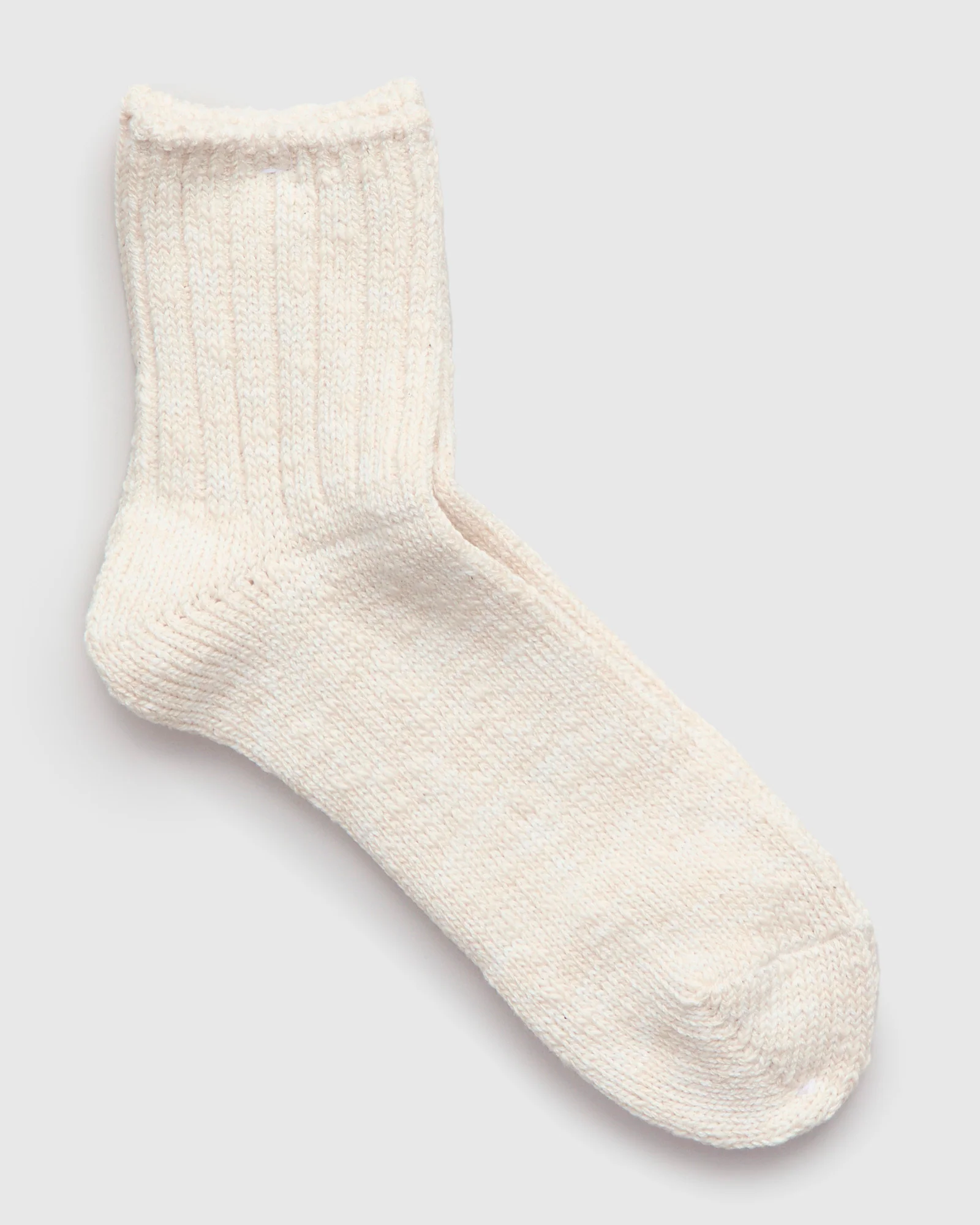 Slub Quarter Length Sock in Off White - Image 2