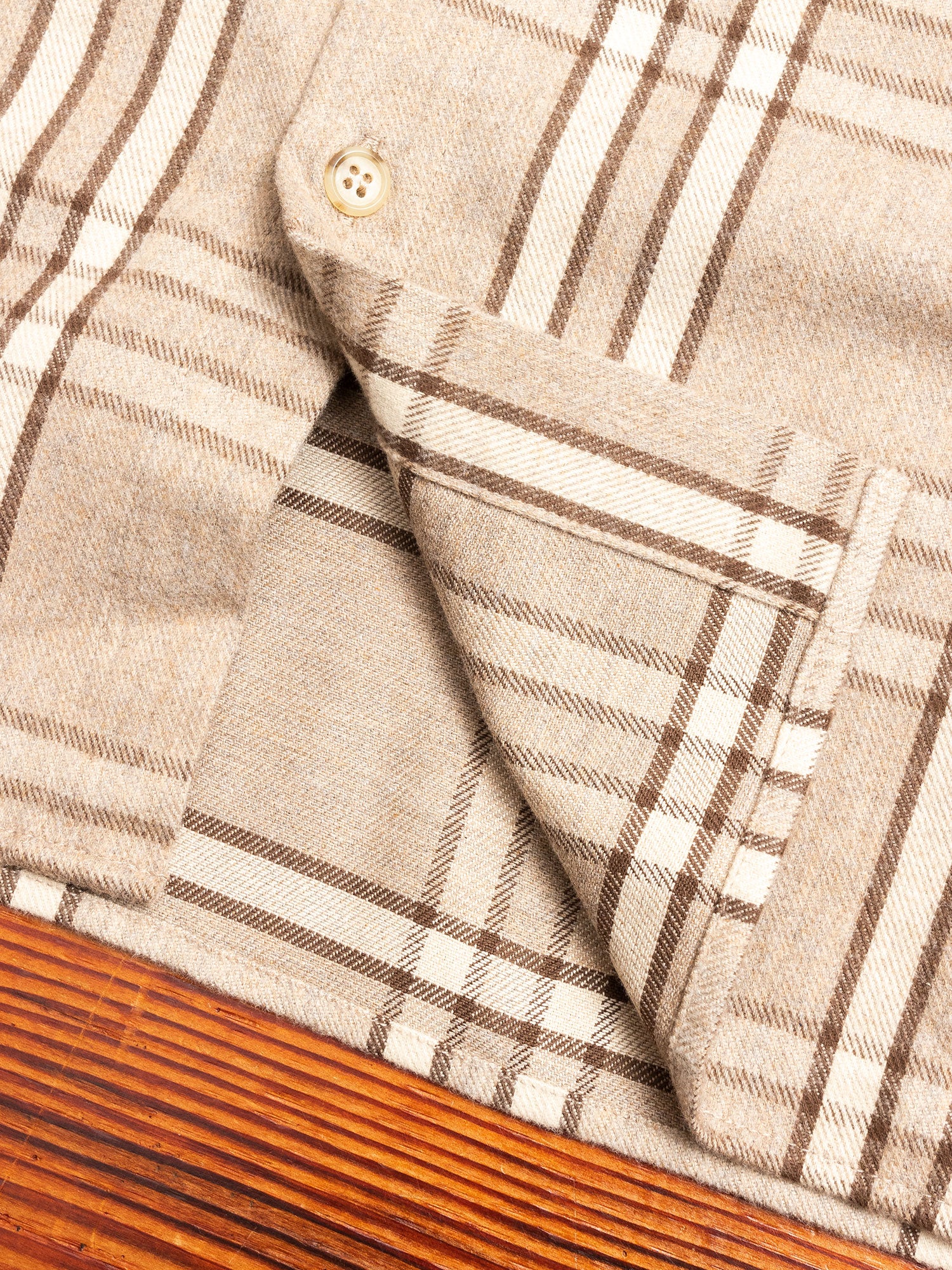 Sly Straight Hem Flannel in Beachwood Check - Image 8
