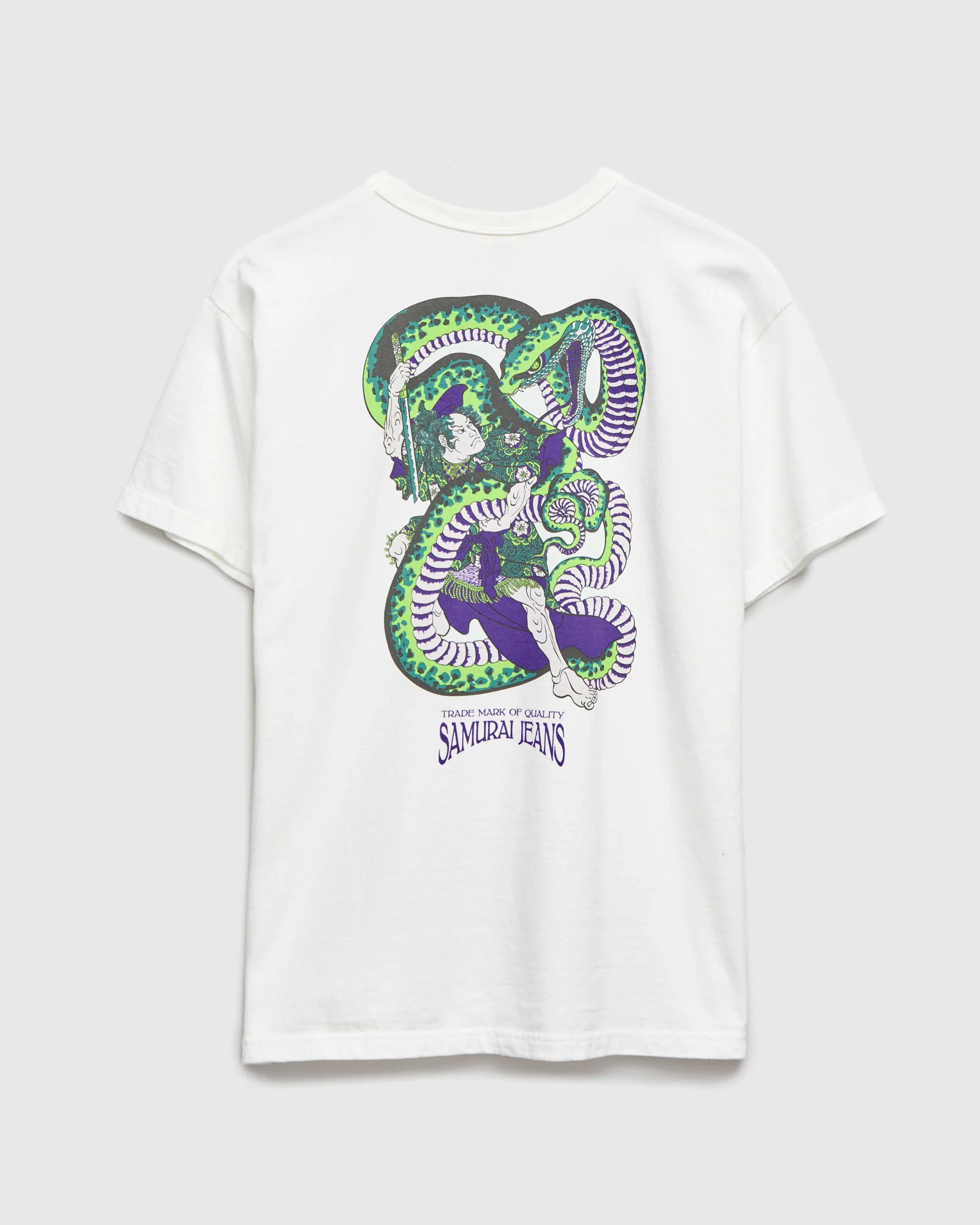 "Snake Slayer" Heavyweight Pocket T-Shirt in White - Image 2