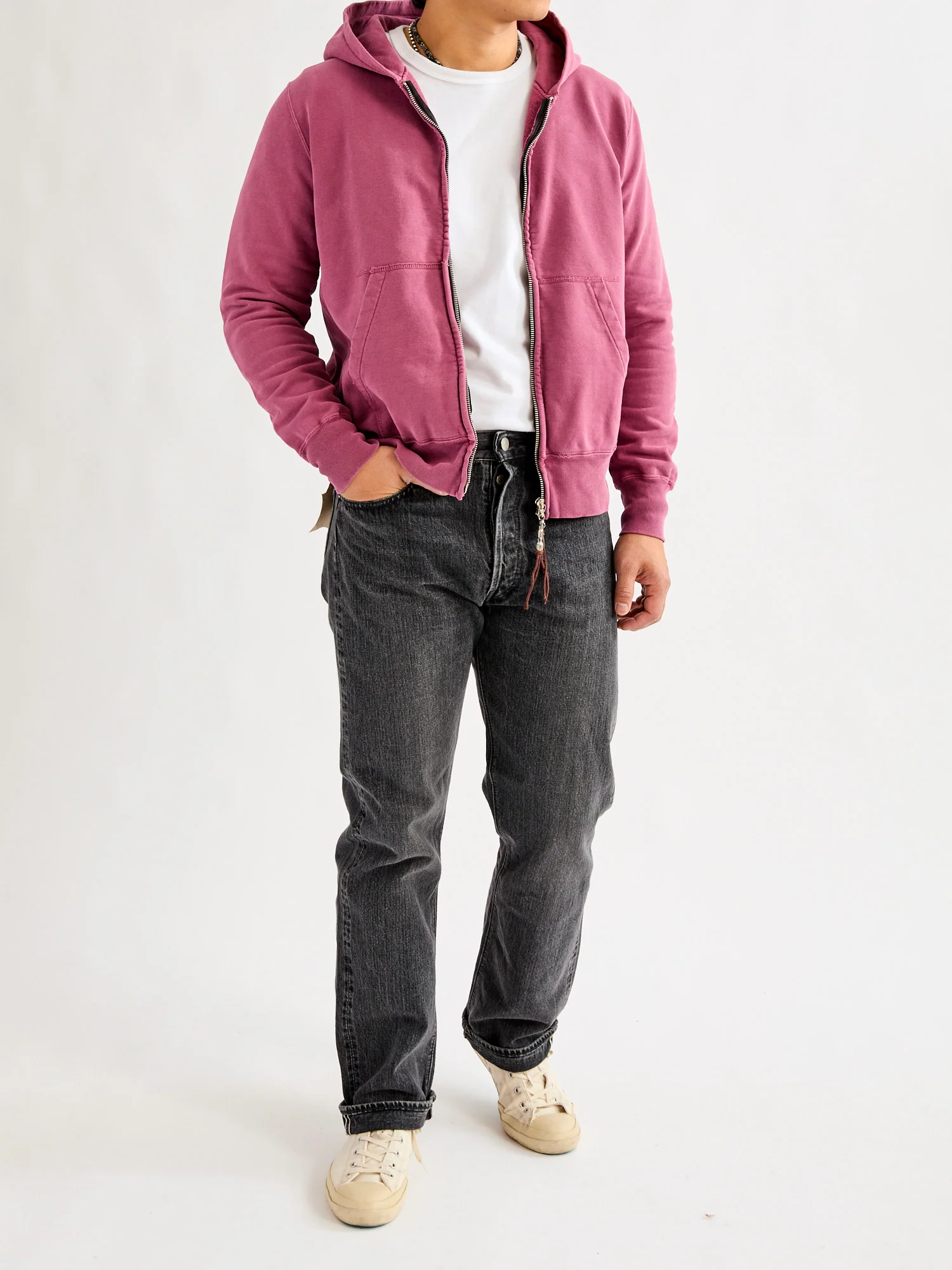 Special Finish Zip Hoodie in Bordeaux - Image 11