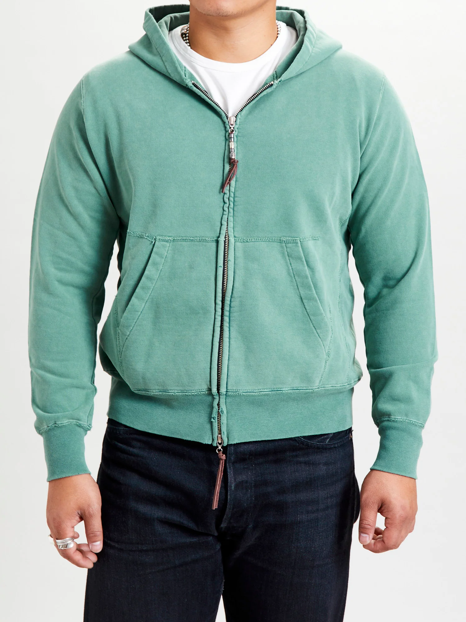 Special Finish Zip Hoodie in Green - Image 2