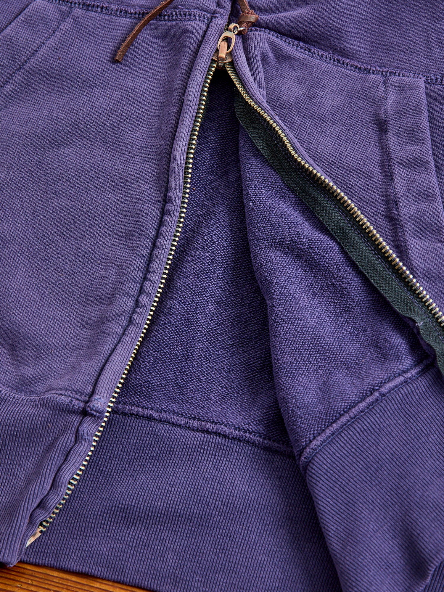 Special Finish Zip Hoodie in Purple Navy - Image 9