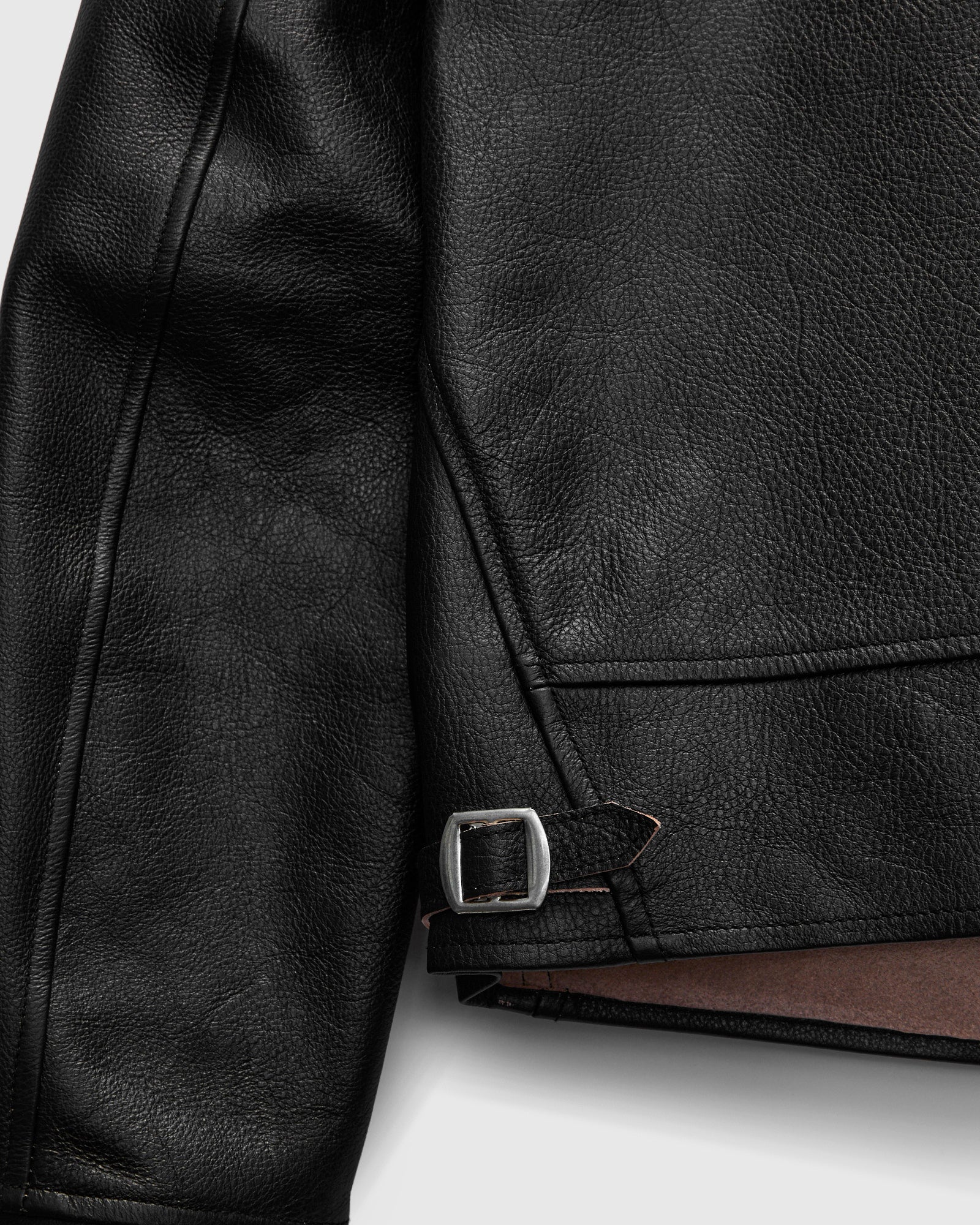 "Stallion" Campus Stud Leather Jacket in Black Teacore - Image 10