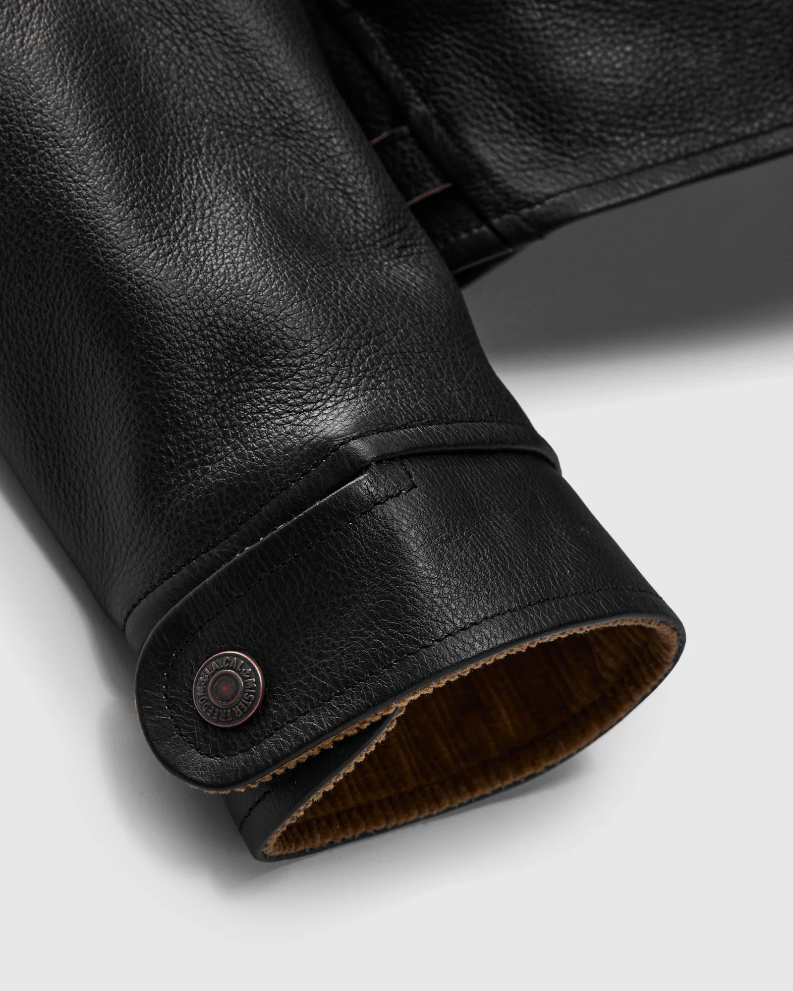 "Stallion" Campus Stud Leather Jacket in Black Teacore - Image 9