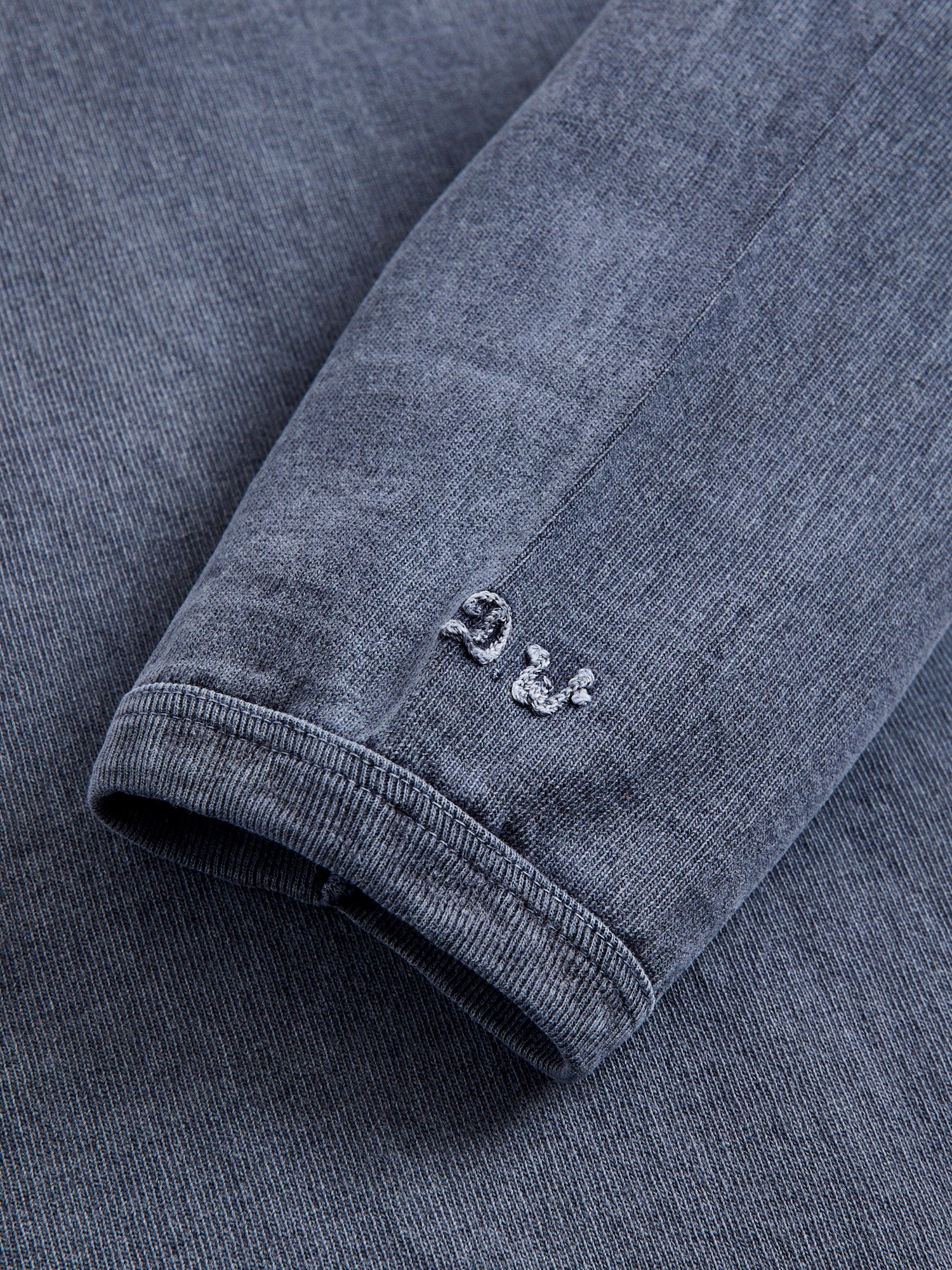 Stand Wheeler Long Sleeve Pigment-Dyed Tee in Navy - Image 5