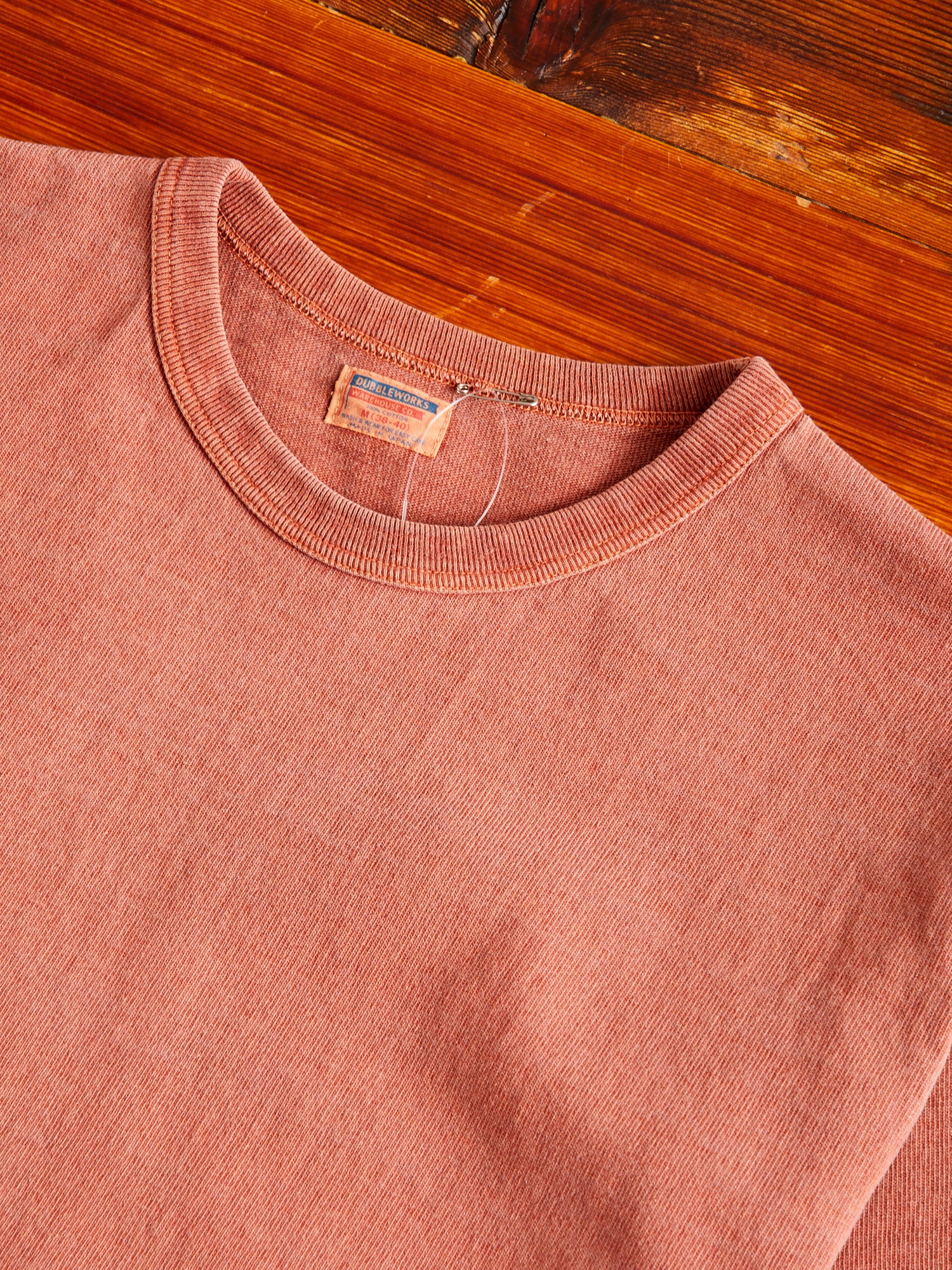 Stand Wheeler Pigment-Dyed T-Shirt in Brick Red - Image 3