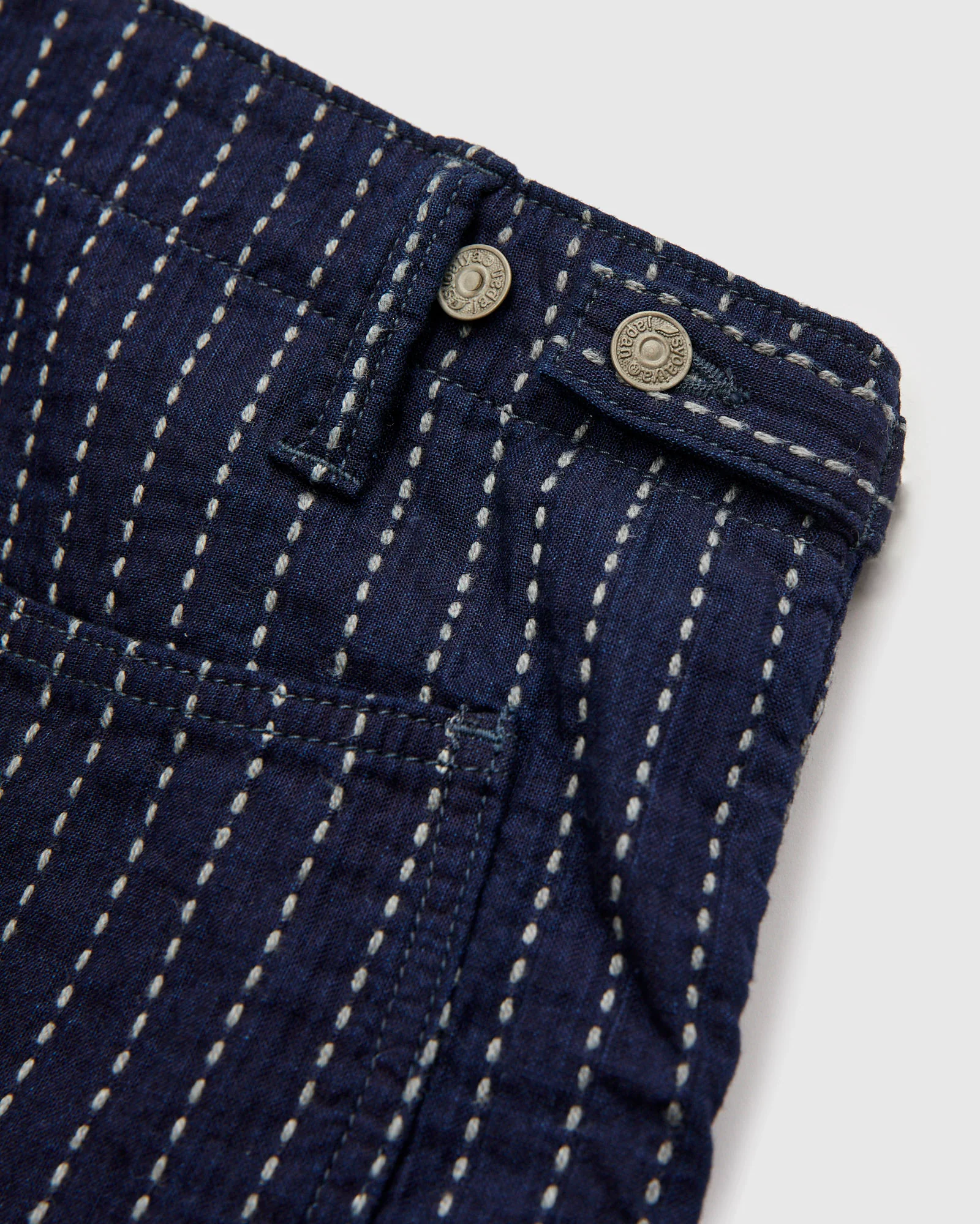 Stitch Stripe Comfortable Shorts in Indigo Thick Stripe - Image 3