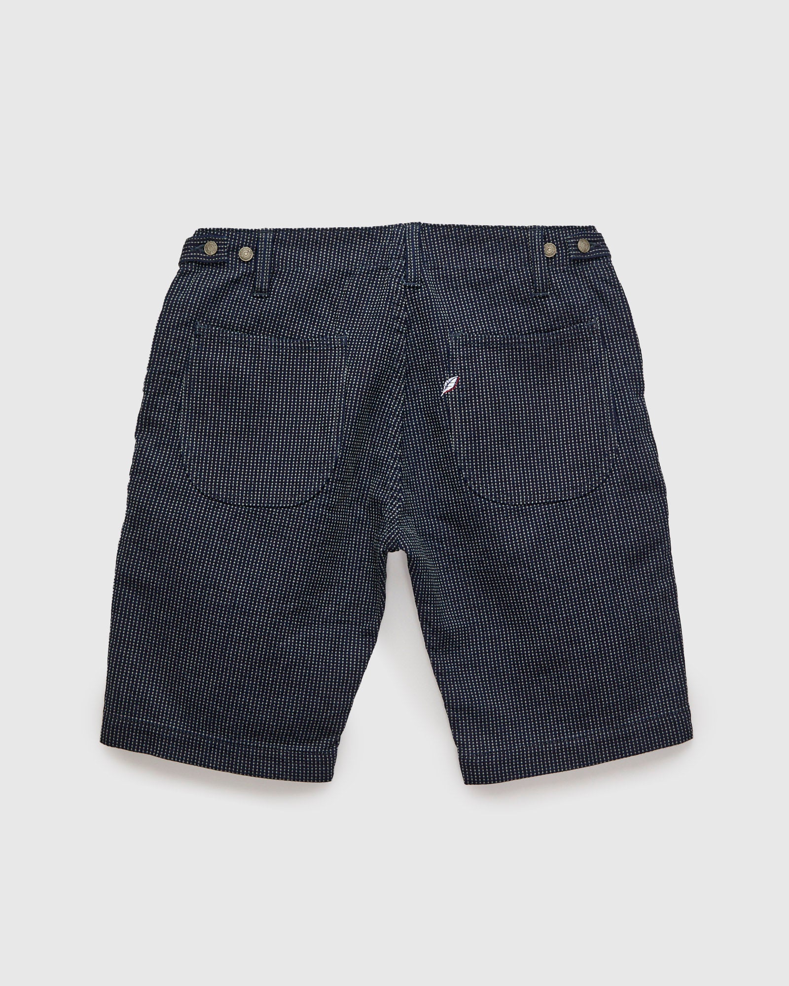 Stitch Stripe Comfortable Shorts in Indigo Thin Stripe - Image 2